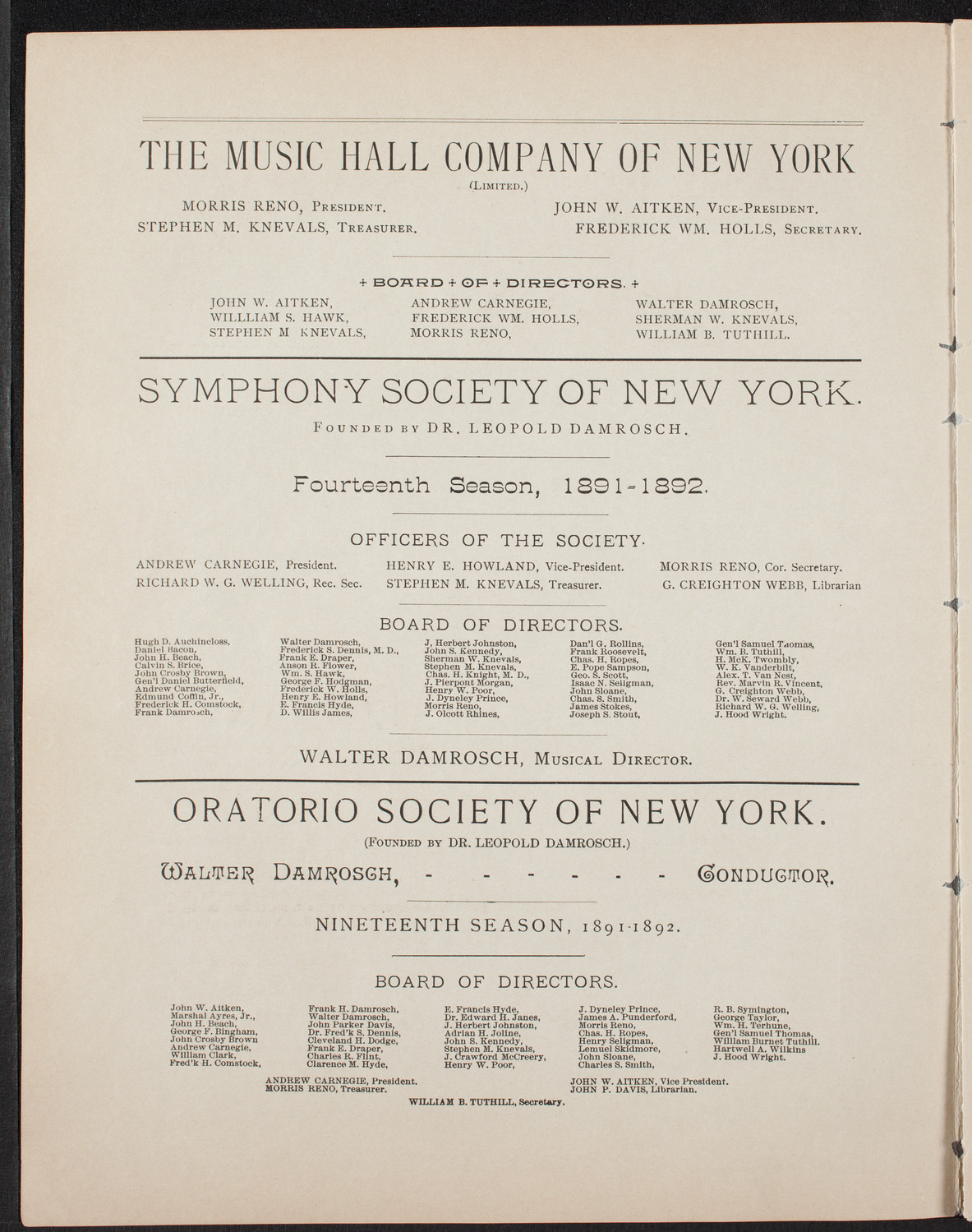 David Bimberg, April 20, 1892, program page 2