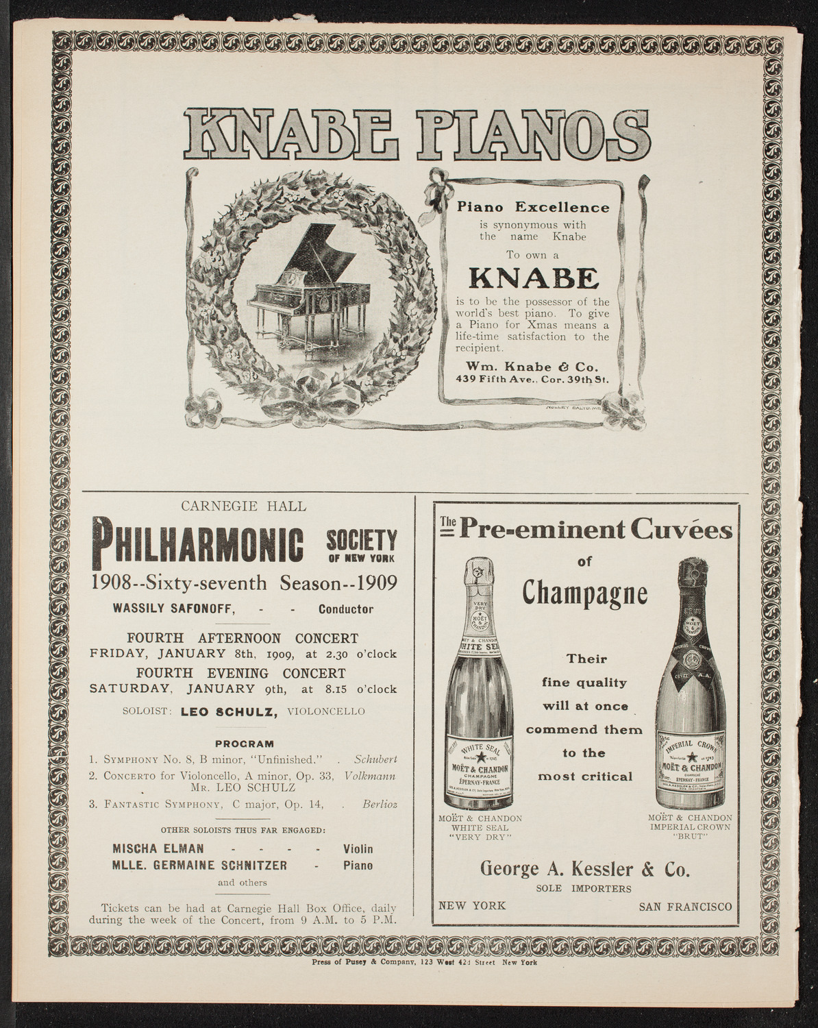 People's Choral Union with the Music School Settlement Orchestra, January 3, 1909, program page 12