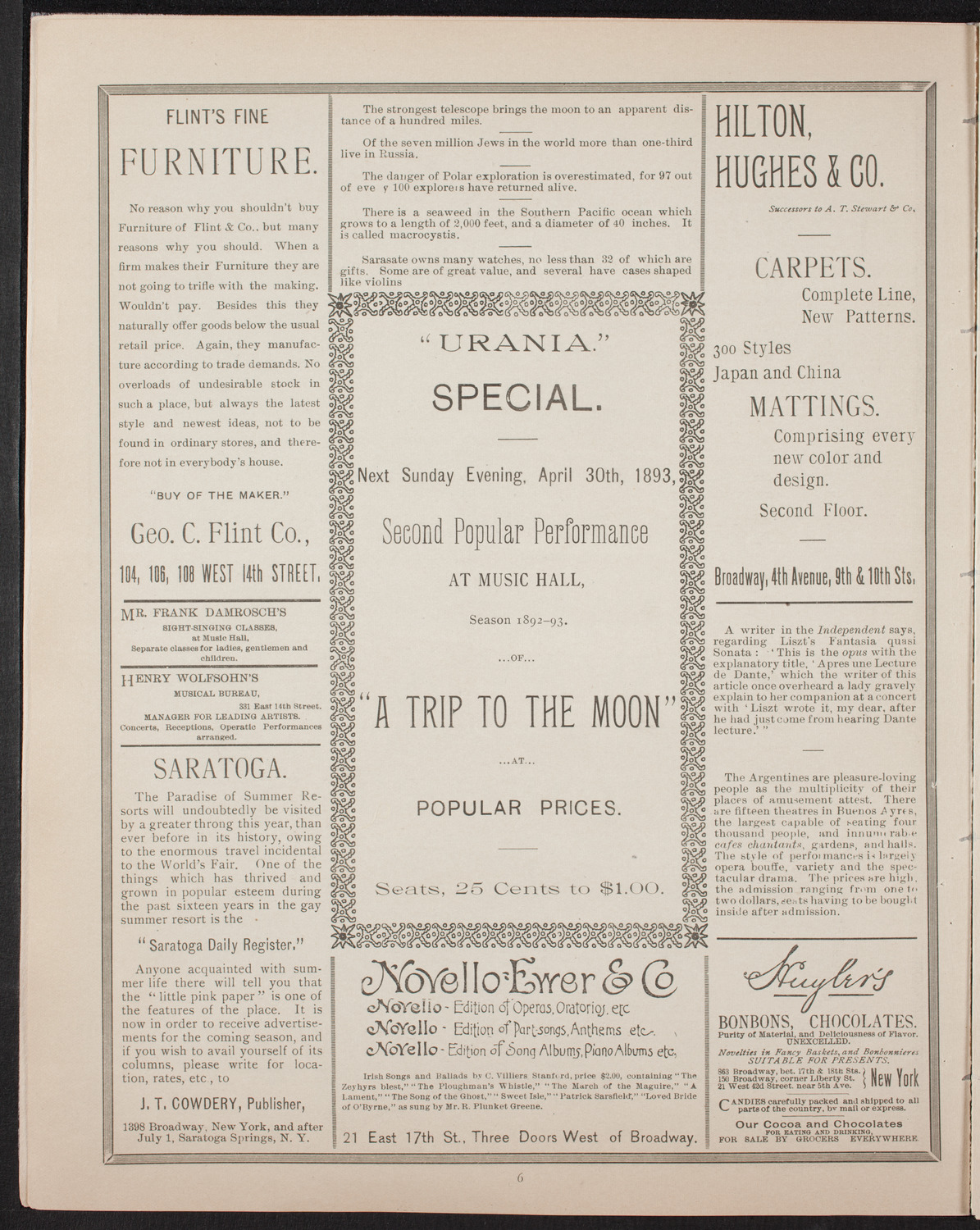 New York Banks' Glee Club, April 24, 1893, program page 6