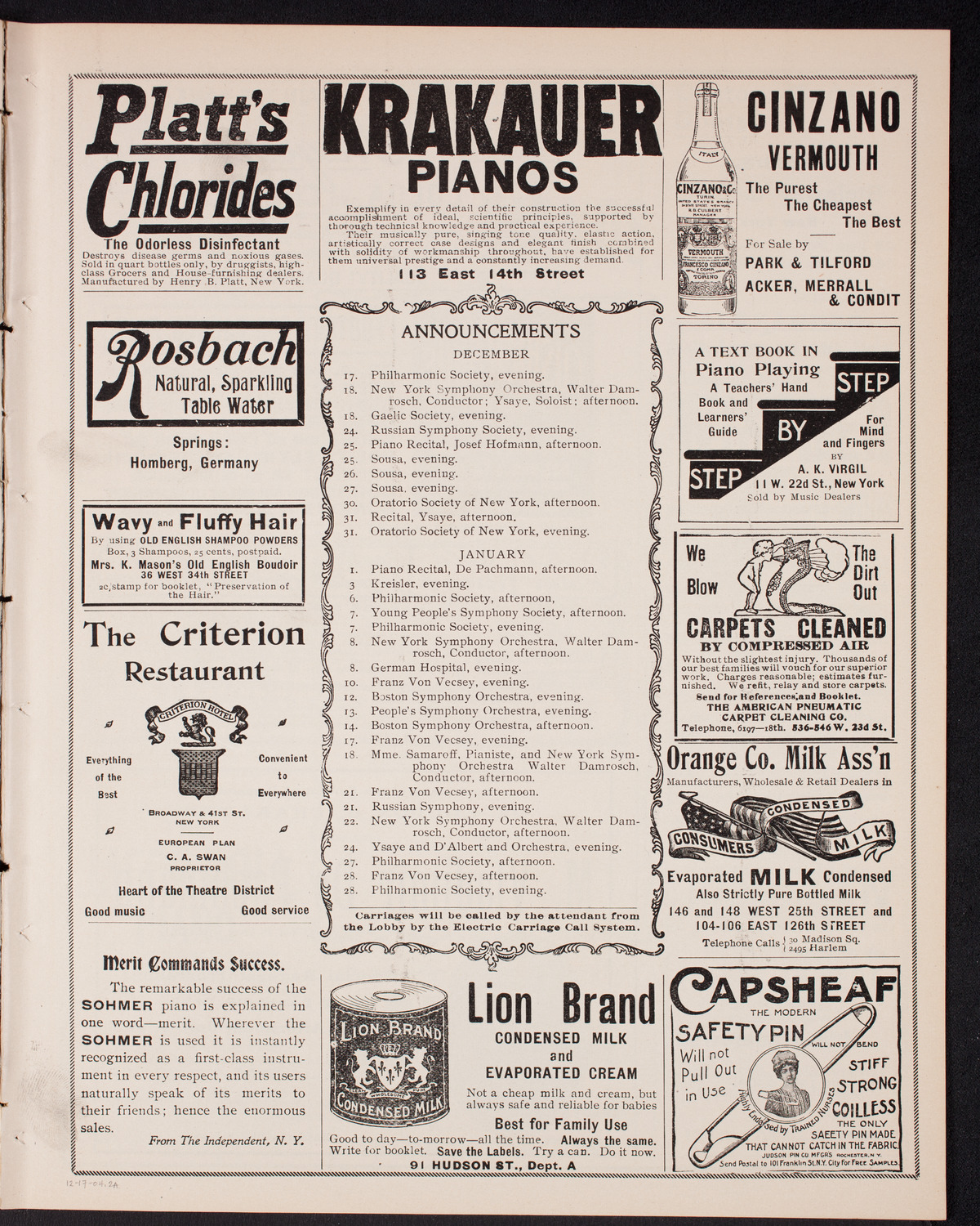 Symphony Concert for Young People, December 17, 1904, program page 3