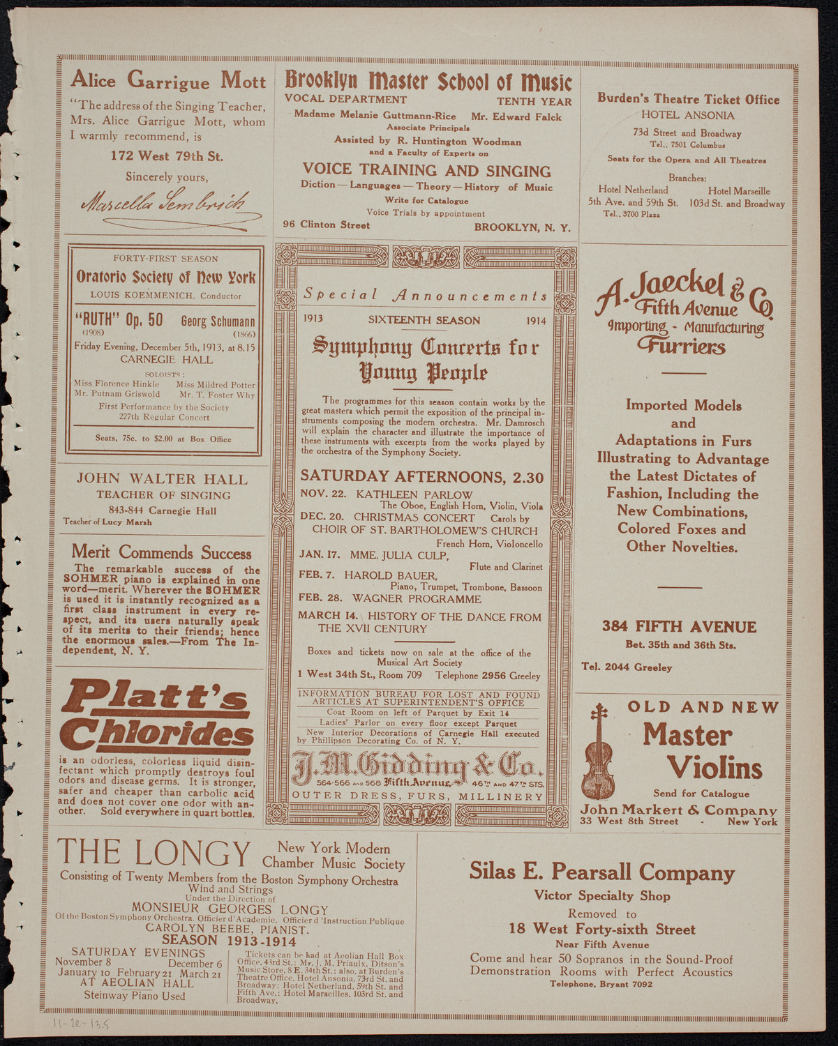 Elmendorf Lecture: Southern India, November 2, 1913, program page 9