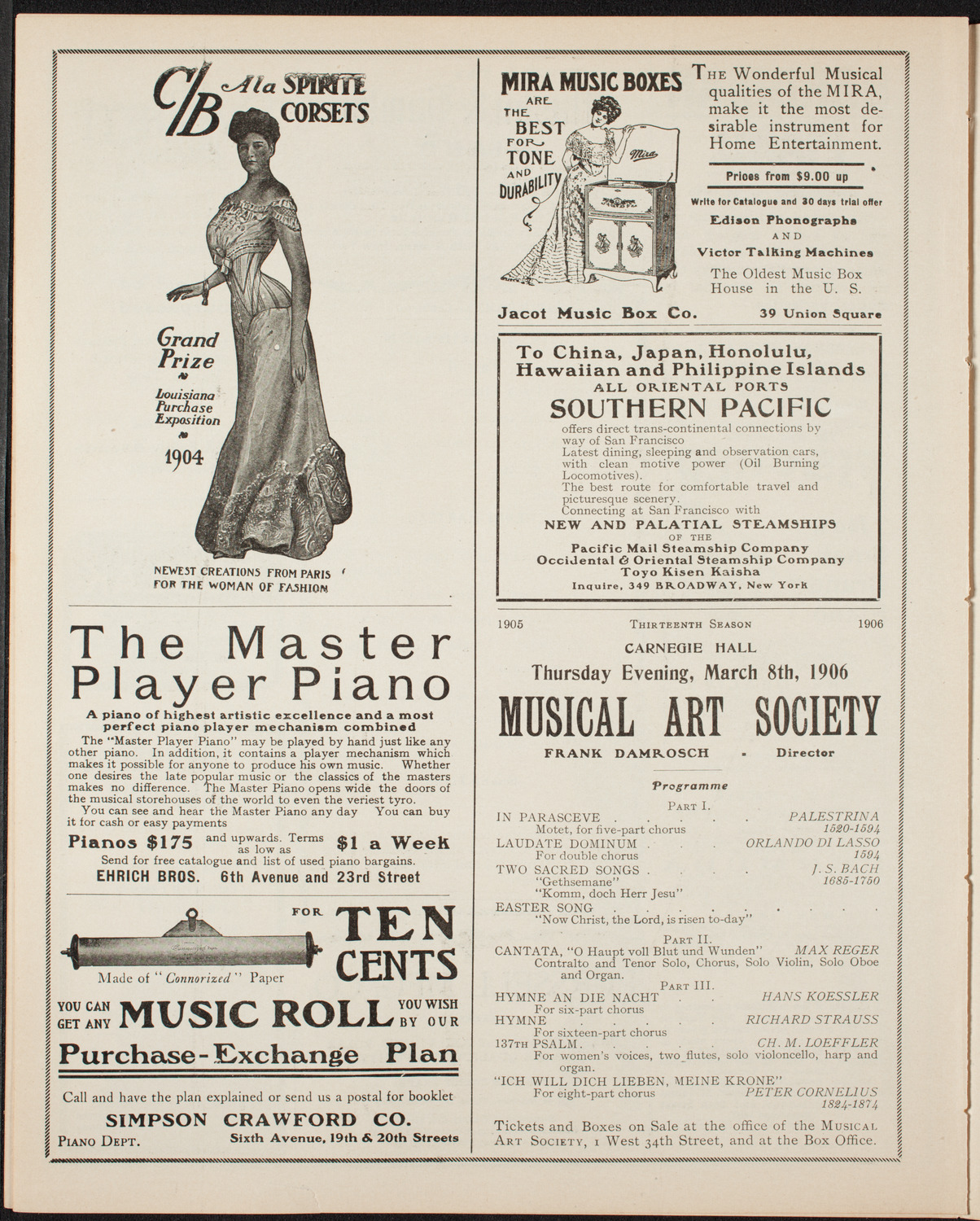 New York Philharmonic, March 3, 1906, program page 8