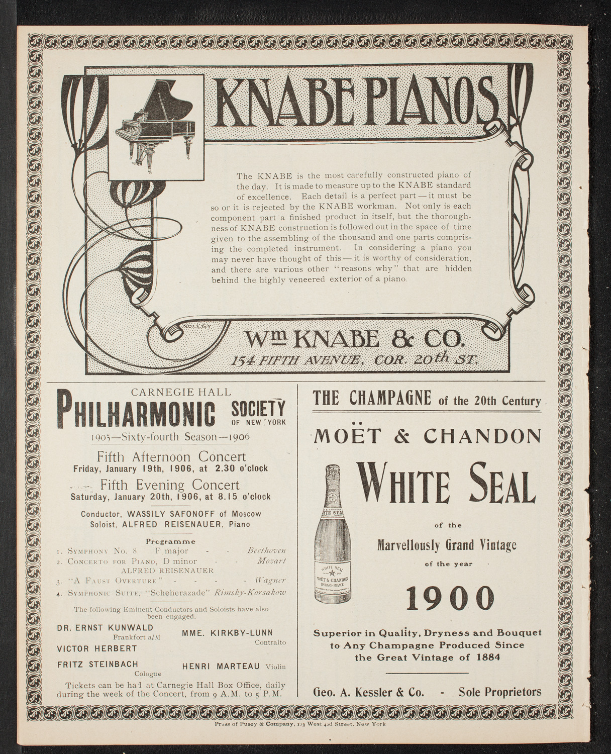 New York Symphony Orchestra, January 14, 1906, program page 12