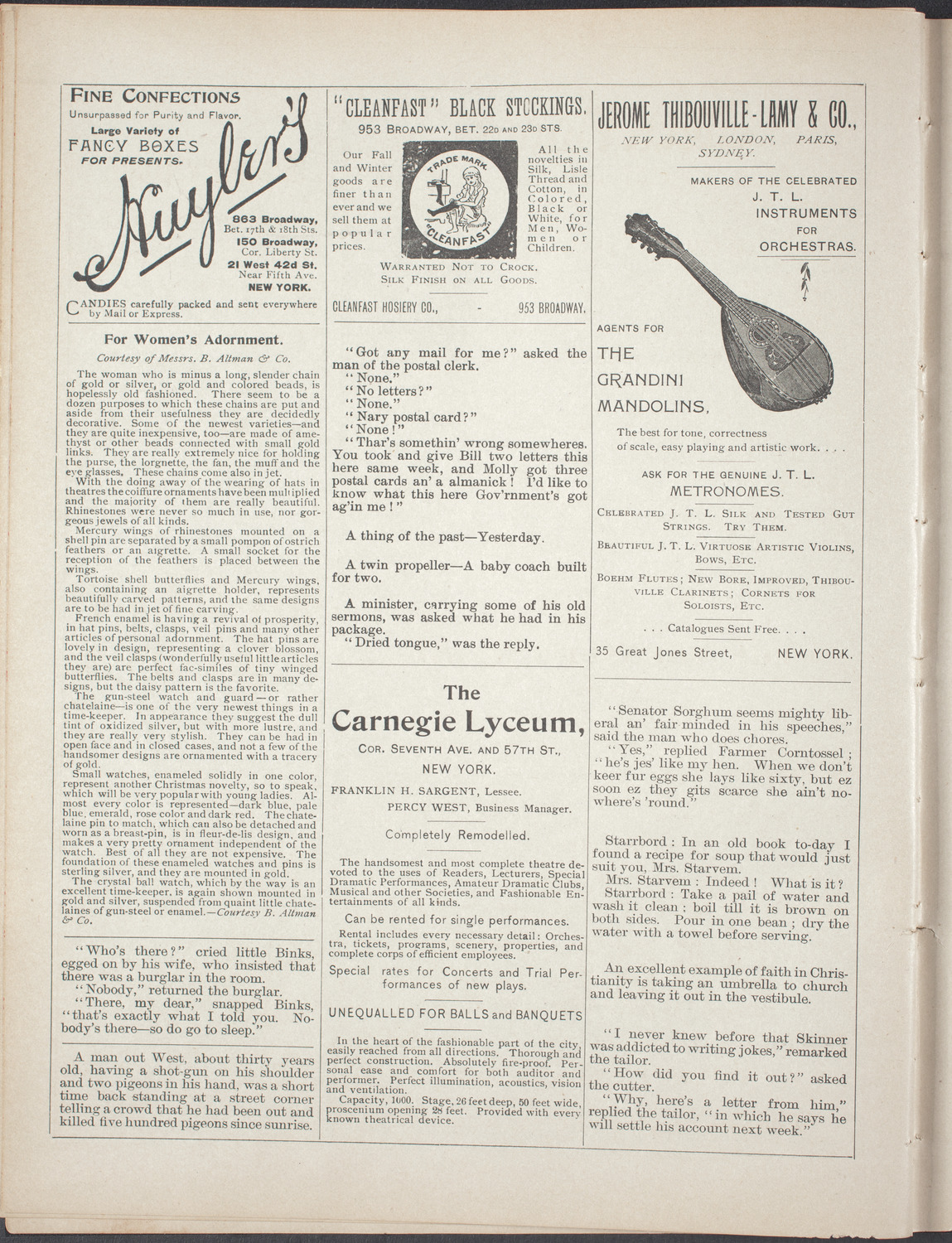 Benefit: Sunnyhour Barefoot Mission, December 1, 1896, program page 4