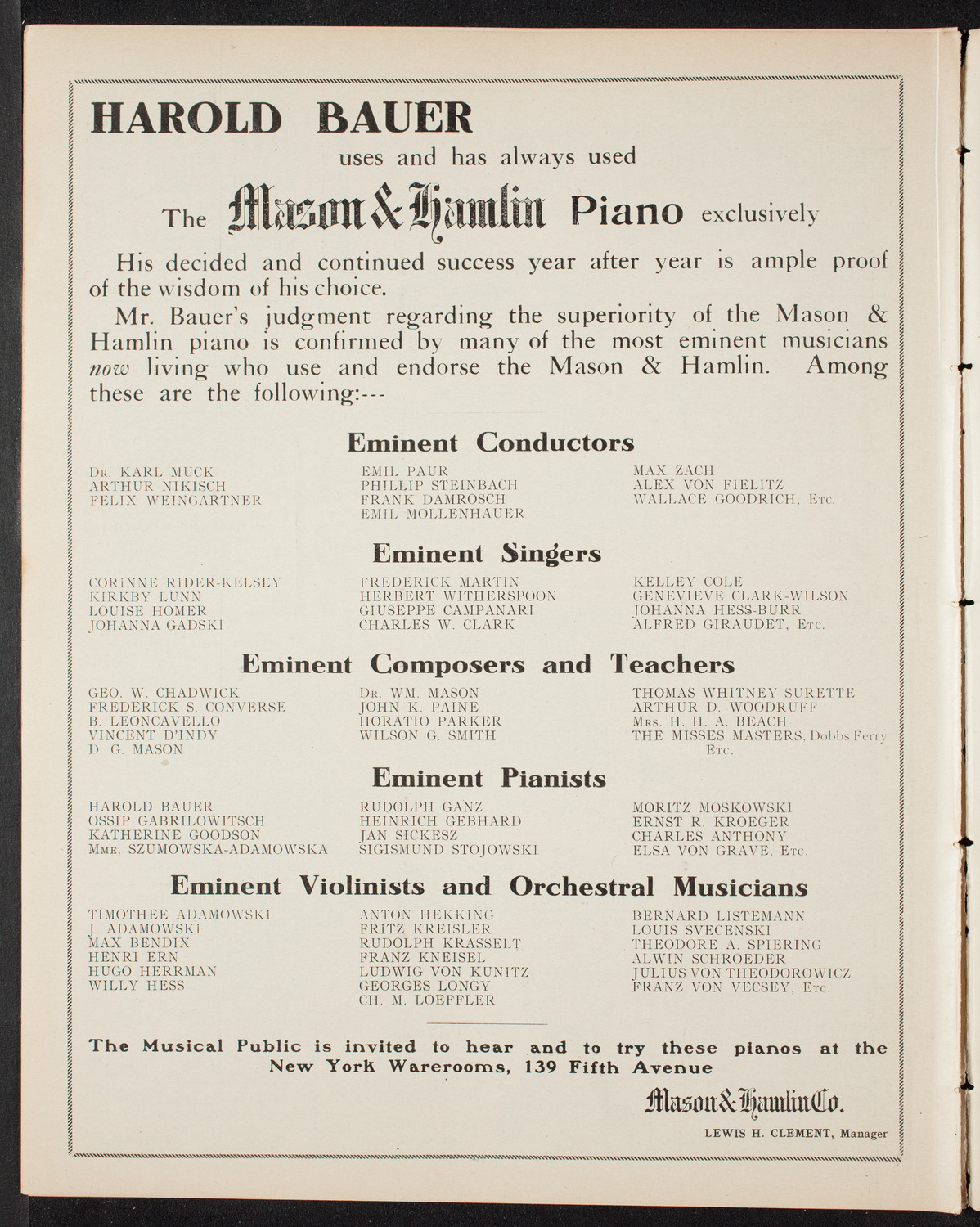 The Civic Forum, April 22, 1908, program page 10