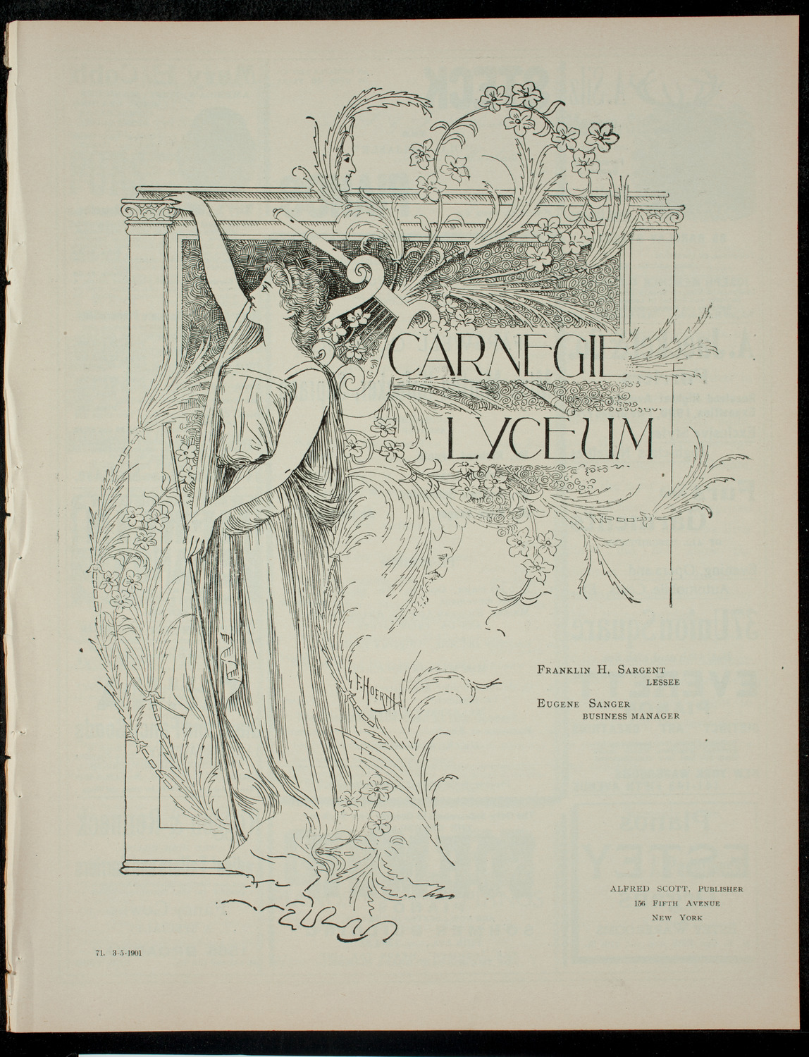 Martha Hofacker, March 5, 1901, program page 1