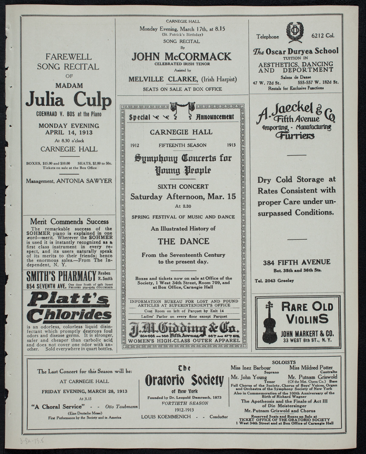 Leopold Godowsky, Piano, March 8, 1913, program page 9