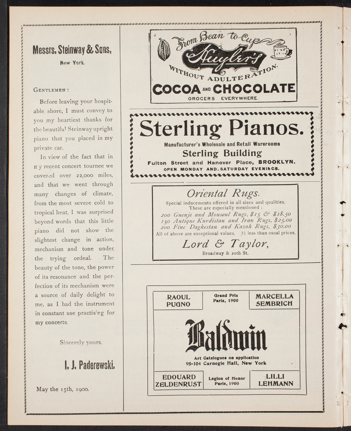 Benefit: St. Vincent de Paul Society, February 15, 1903, program page 4