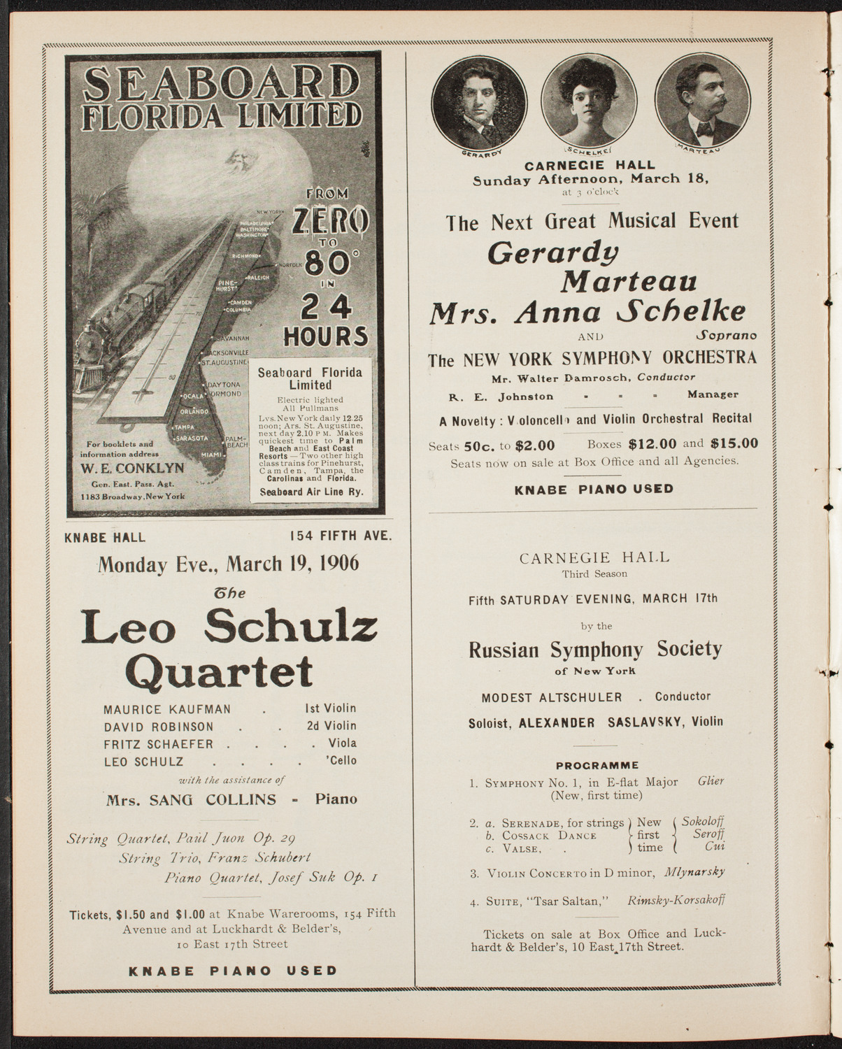 Boston Symphony Orchestra, March 15, 1906, program page 12