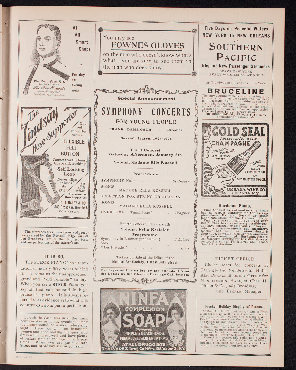 New York Philharmonic, December 17, 1904, program page 9