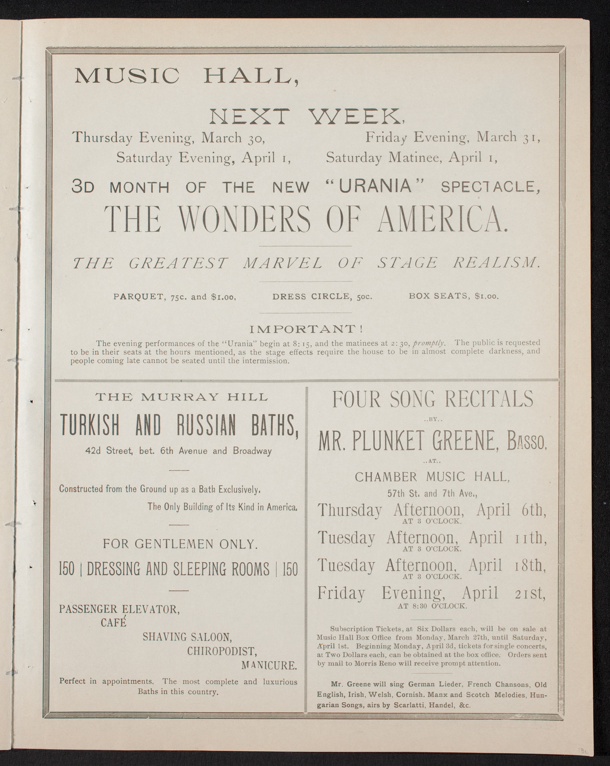 New York Philharmonic, March 25, 1893, program page 7