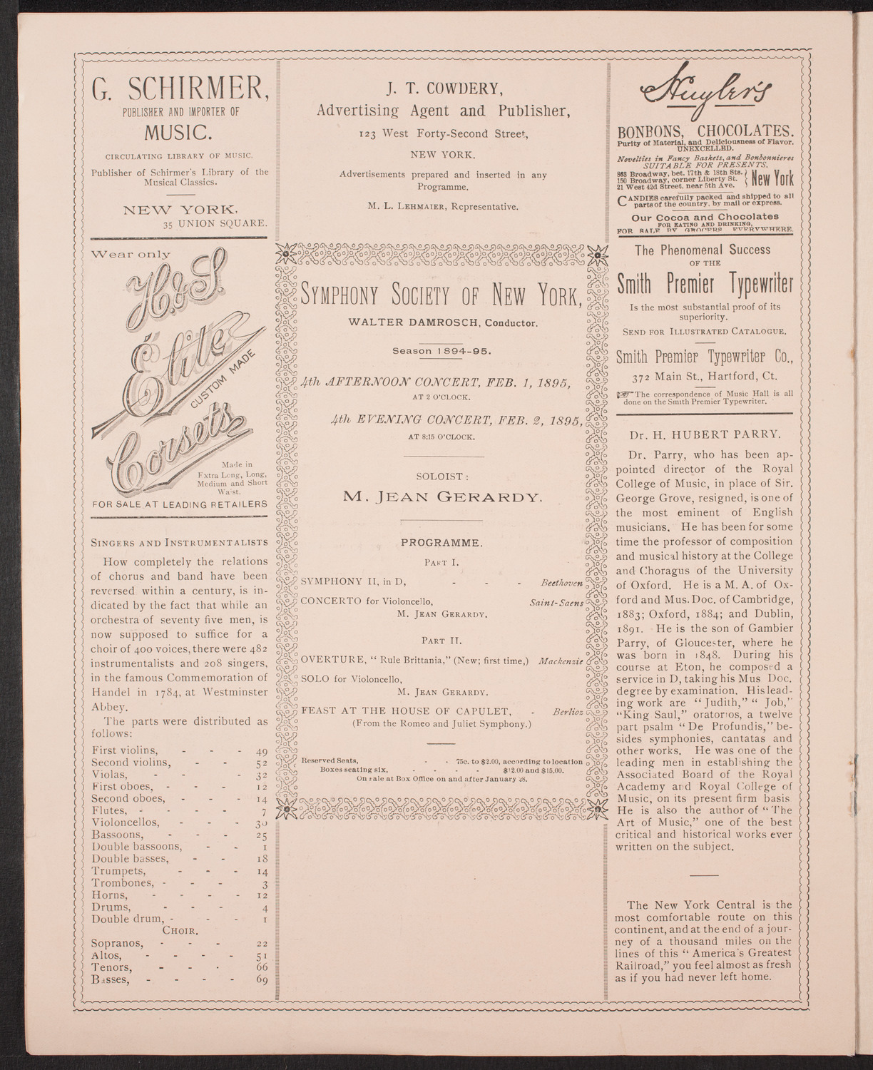 Oratorio Society of New York, January 6, 1895, program page 6