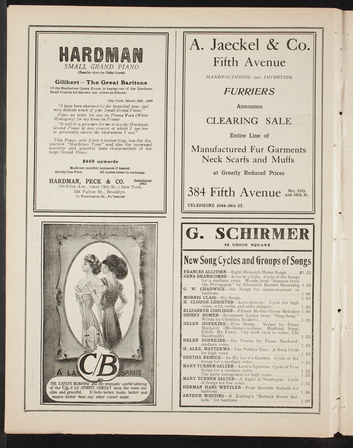 Volpe Symphony Society of New York, January 21, 1909, program page 8