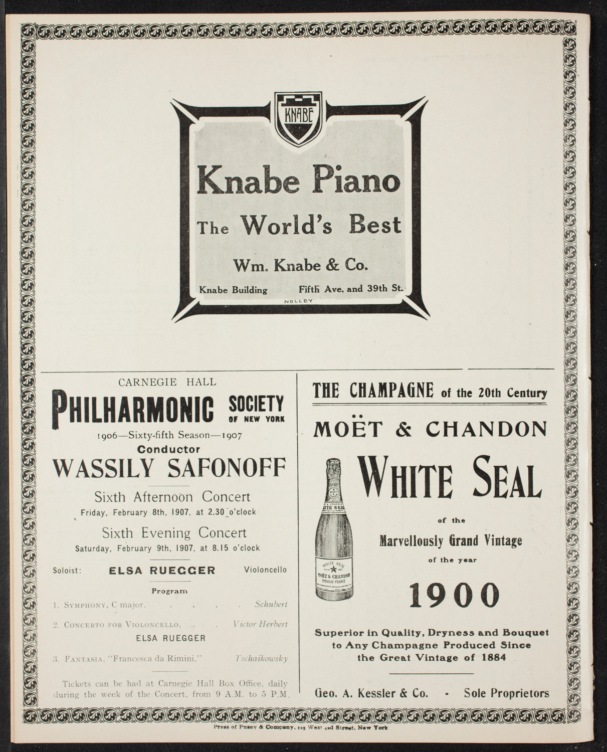 New York Symphony Orchestra, February 3, 1907, program page 14