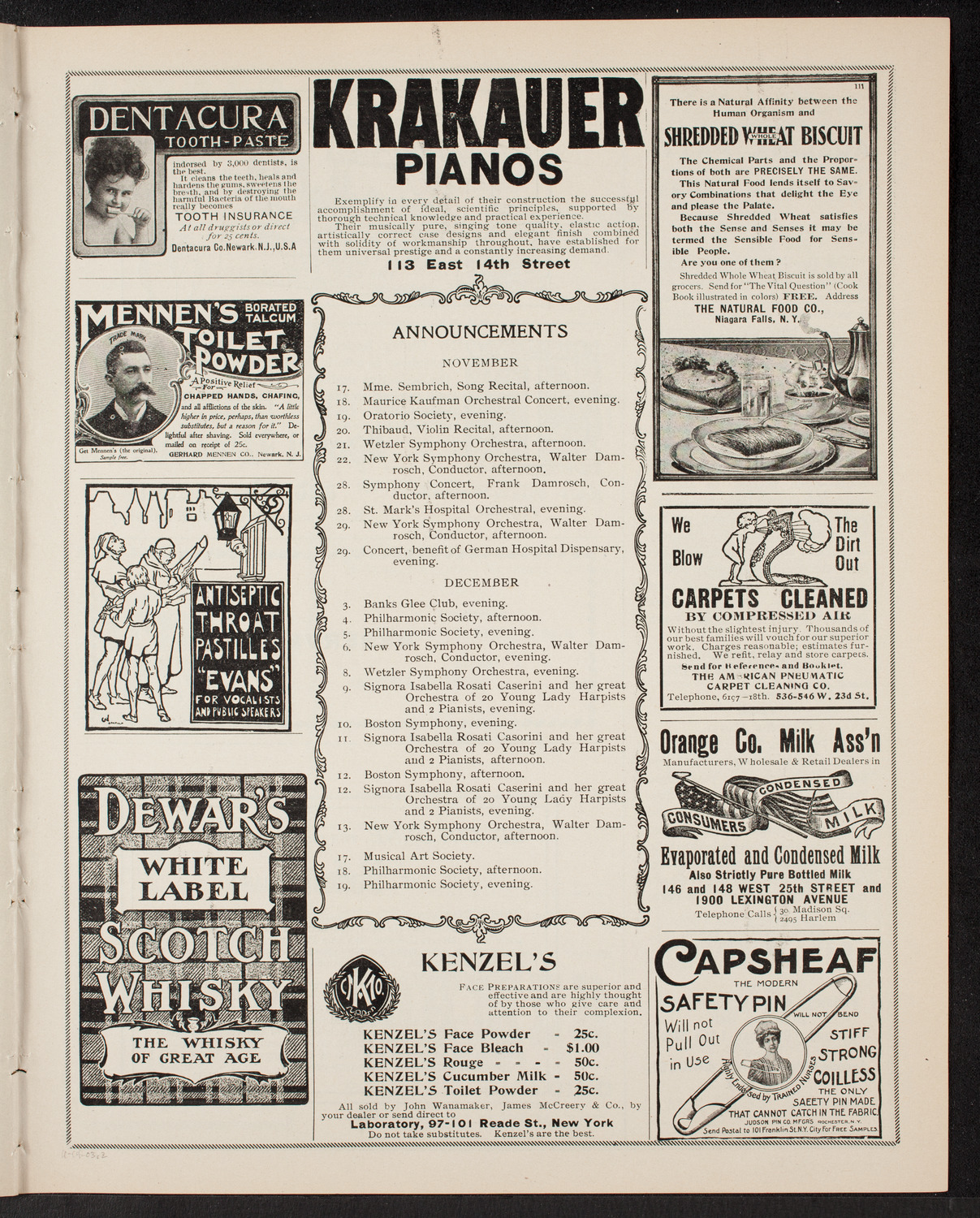 New York Philharmonic, November 14, 1903, program page 3