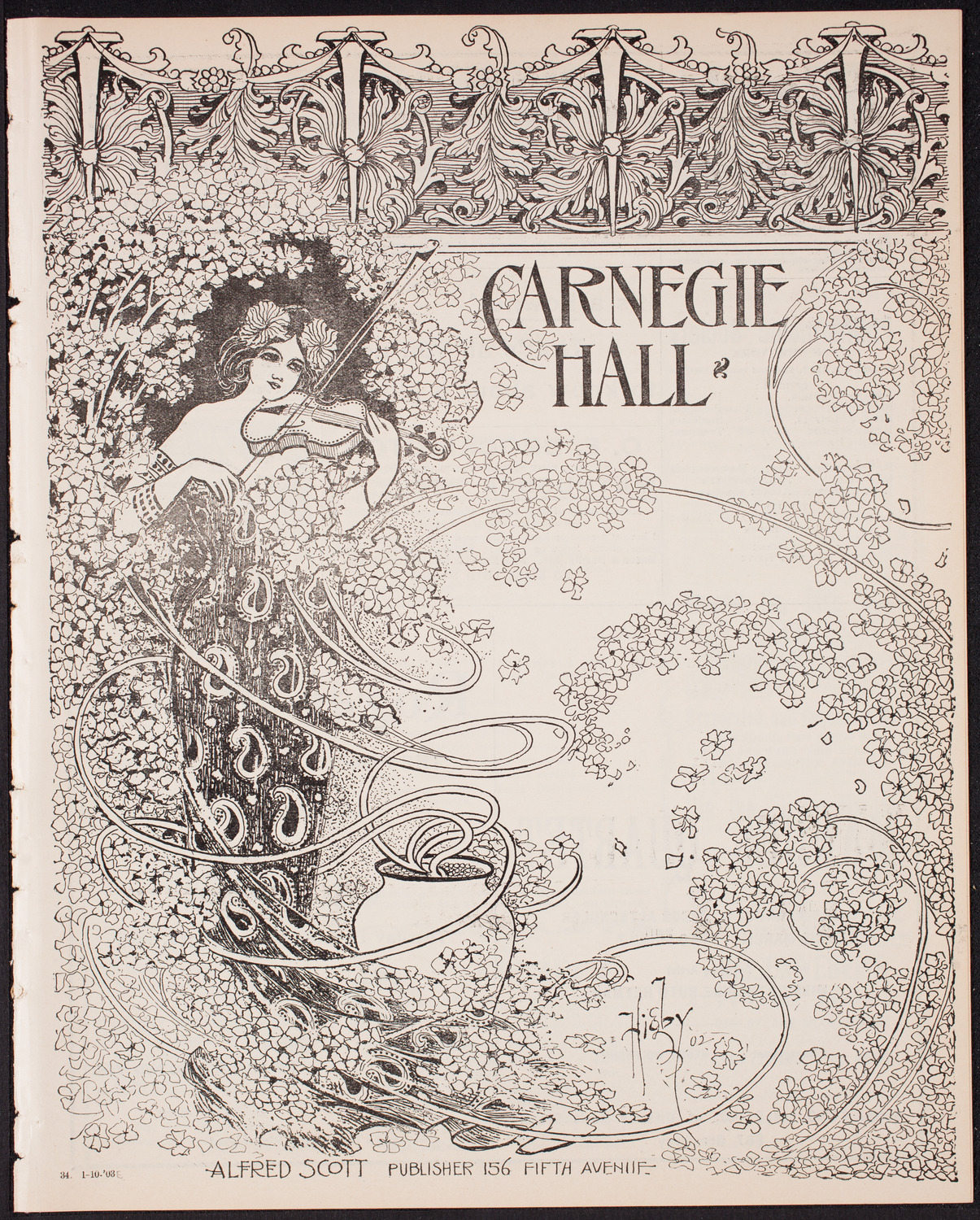 New York Philharmonic, January 10, 1903, program page 1