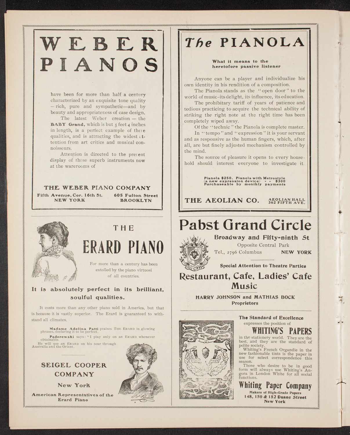 Marcella Sembrich, Soprano, November 17, 1903, program page 6