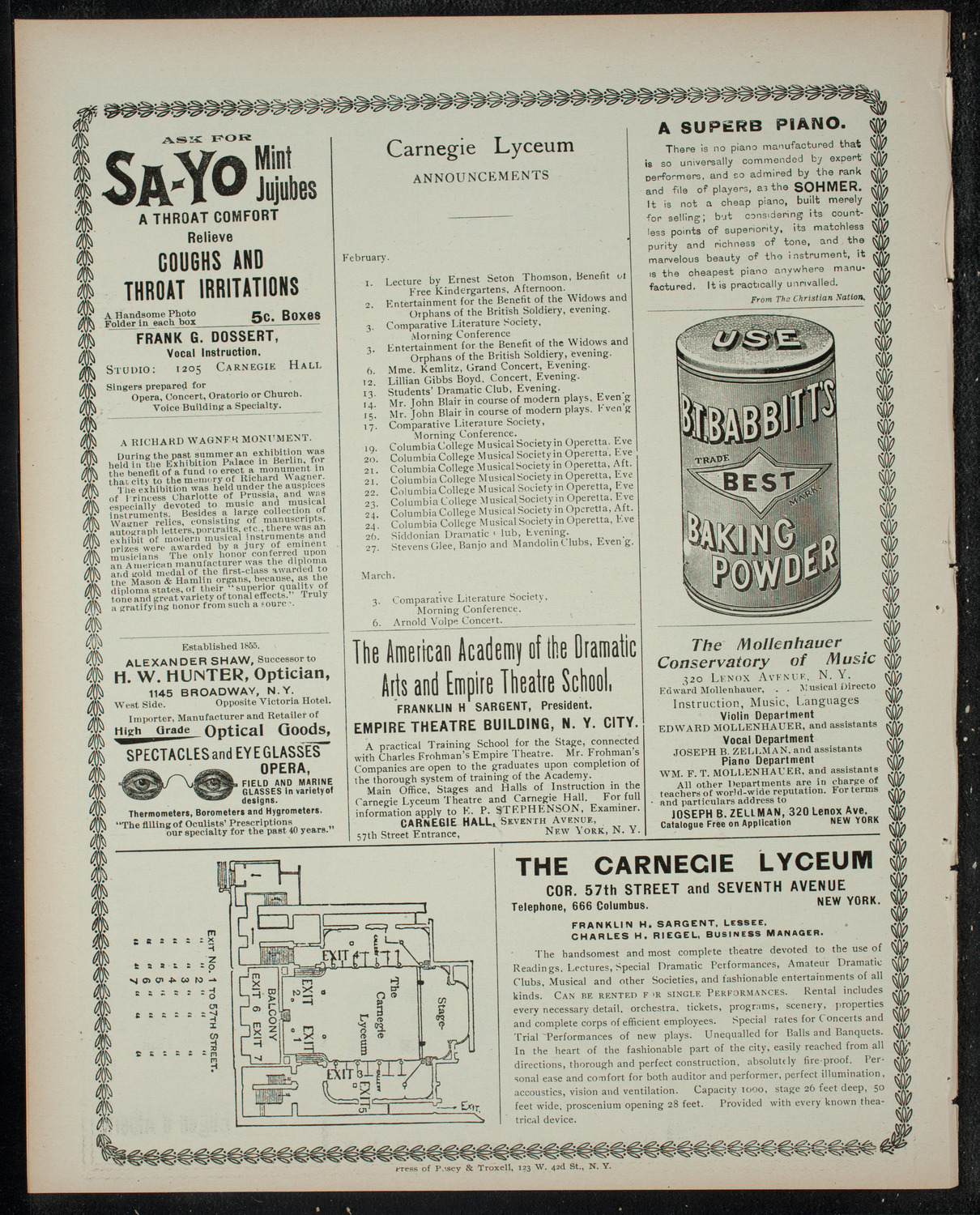 Ye Olde Folks Concert, January 31, 1900, program page 4