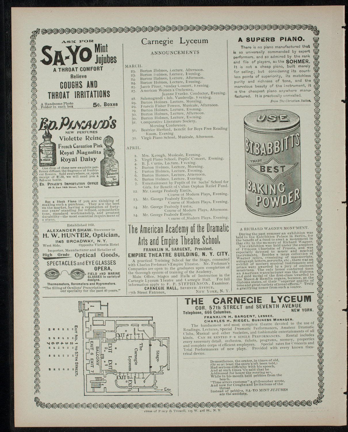 Burton Holmes Travelogue: Round About Paris, March 23, 1900, program page 4