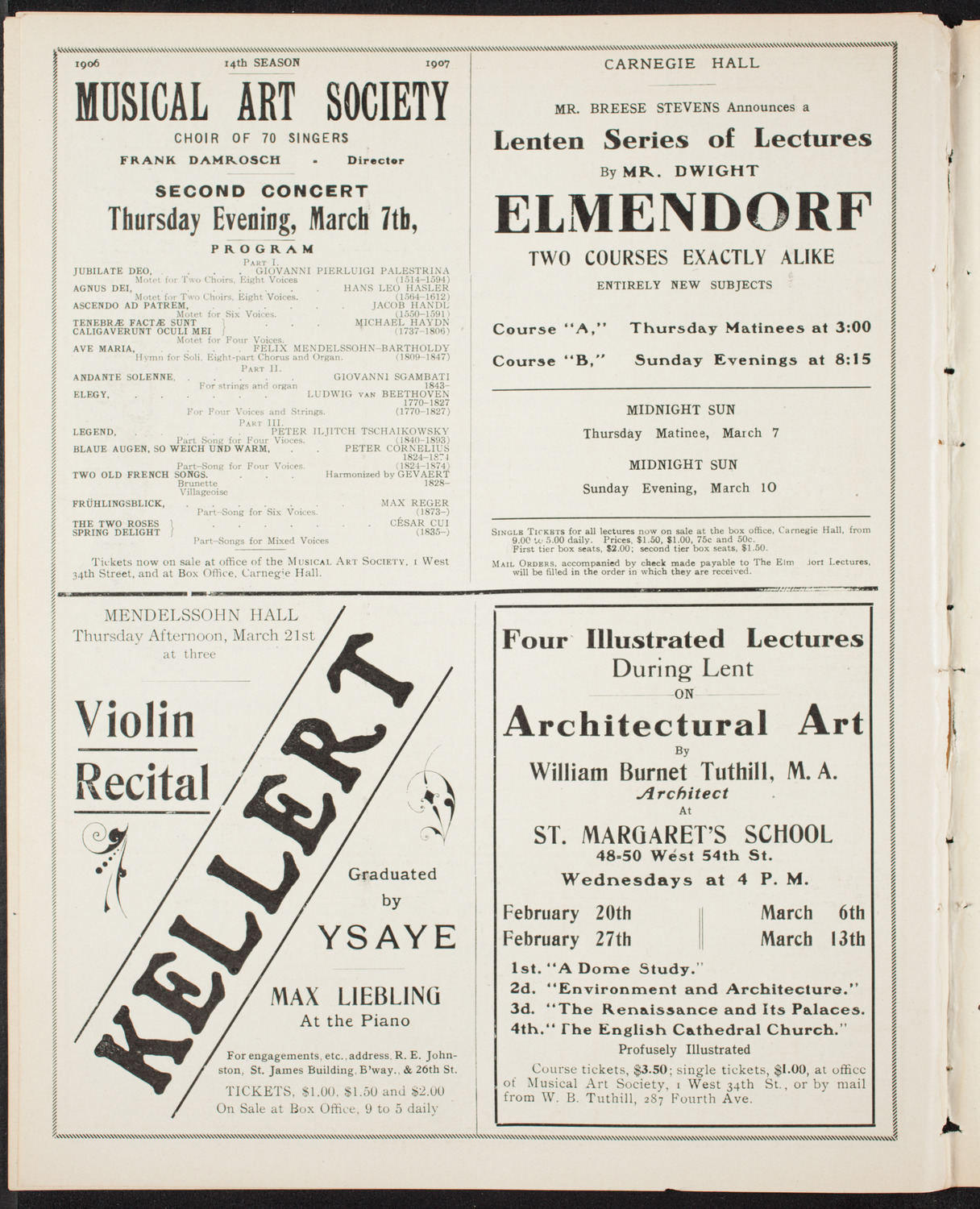 Elmendorf Lecture: Norway, March 7, 1907, program page 10