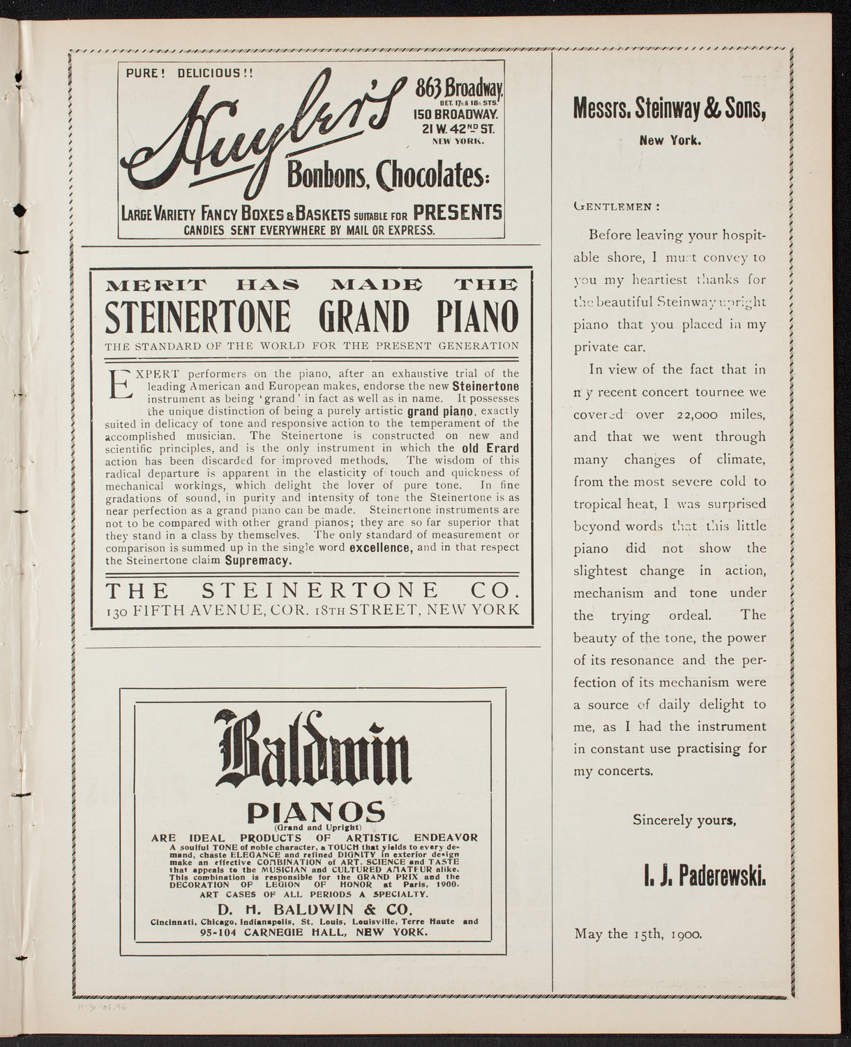 Benefit: St. Mark's Hospital, November 30, 1901, program page 7