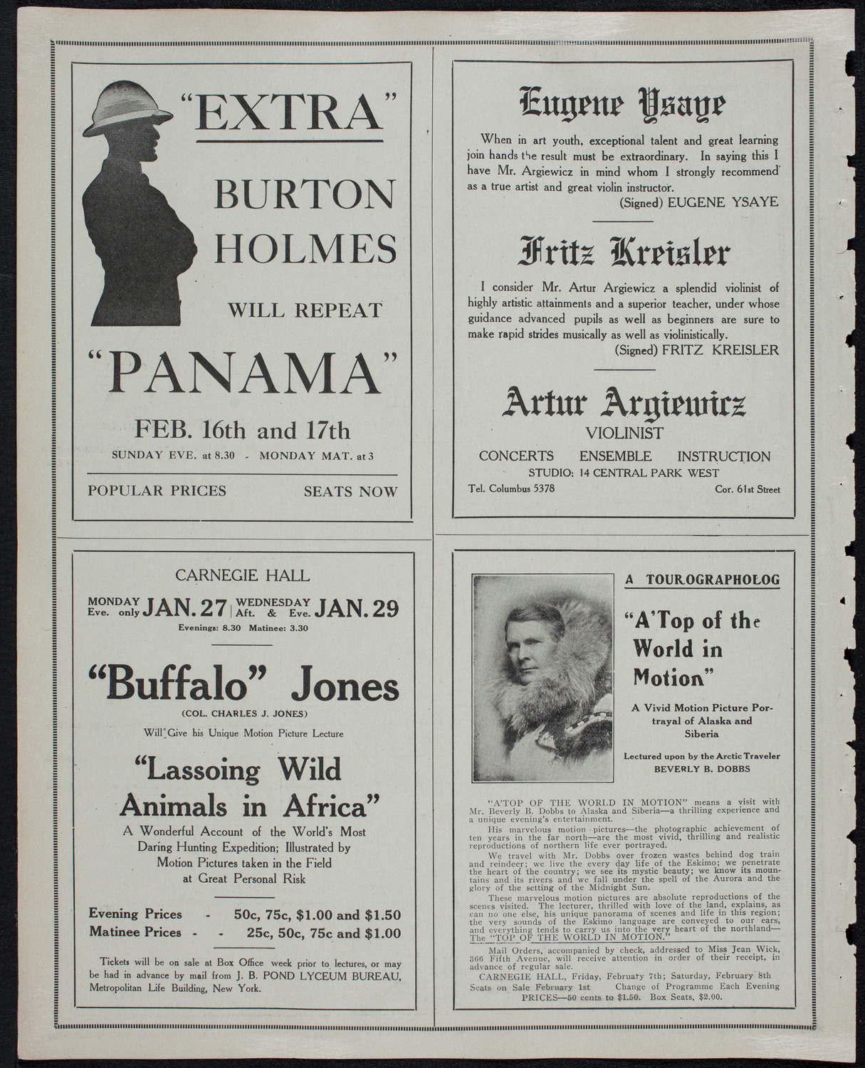 Burton Holmes Travelogue: In India, January 27, 1913, program page 10