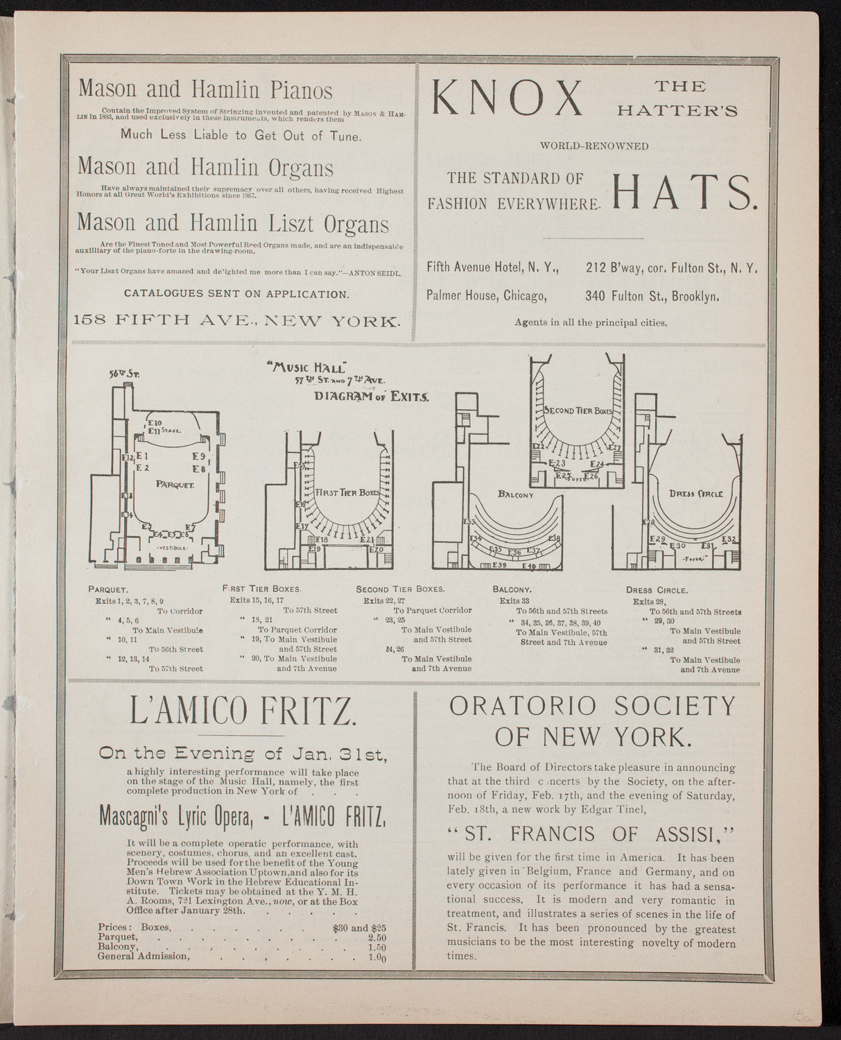 Oratorio Society of New York, December 30, 1892, program page 3