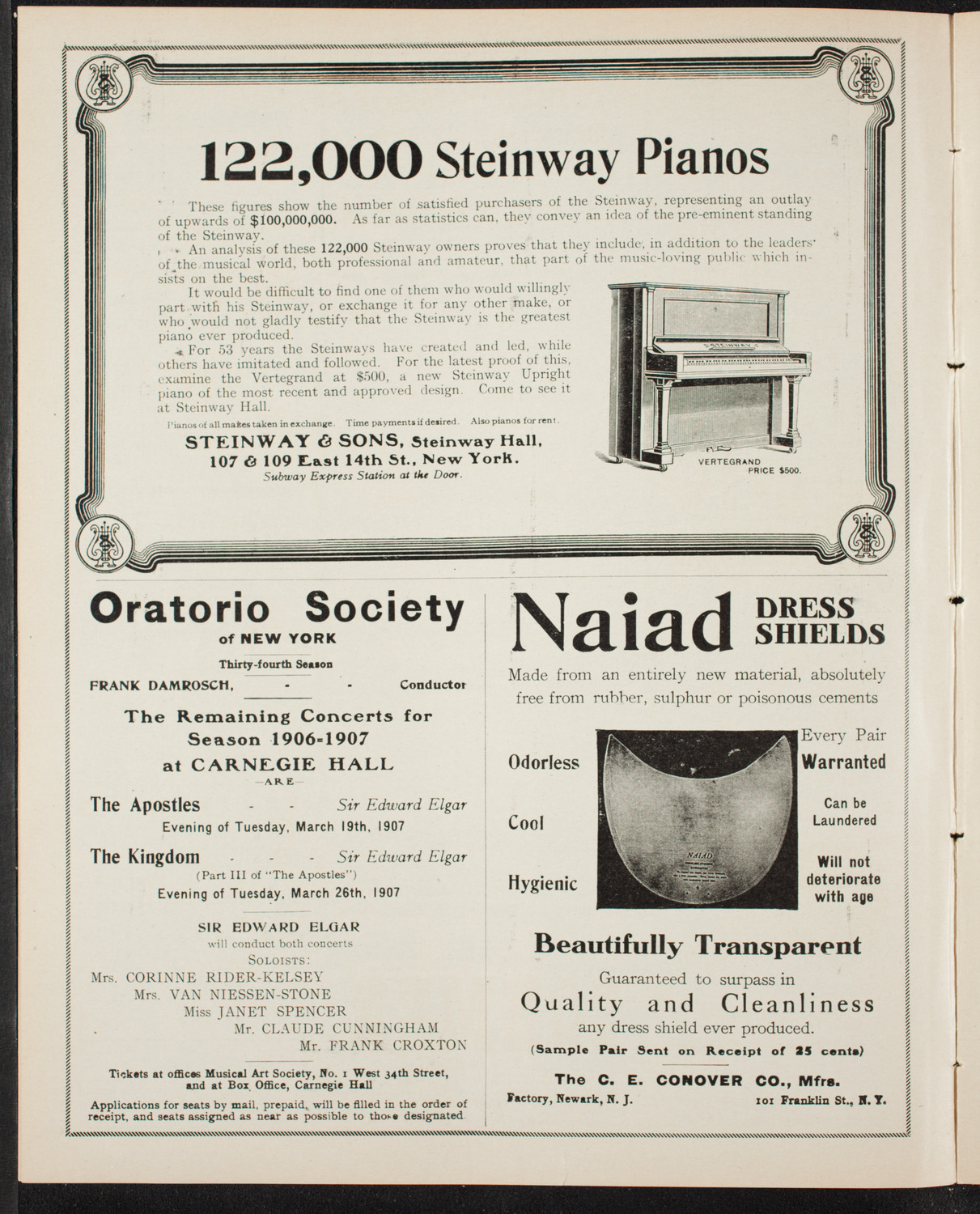 The Mendelssohn Choir of Toronto and The Pittsburgh Symphony Orchestra, February 13, 1907, program page 4