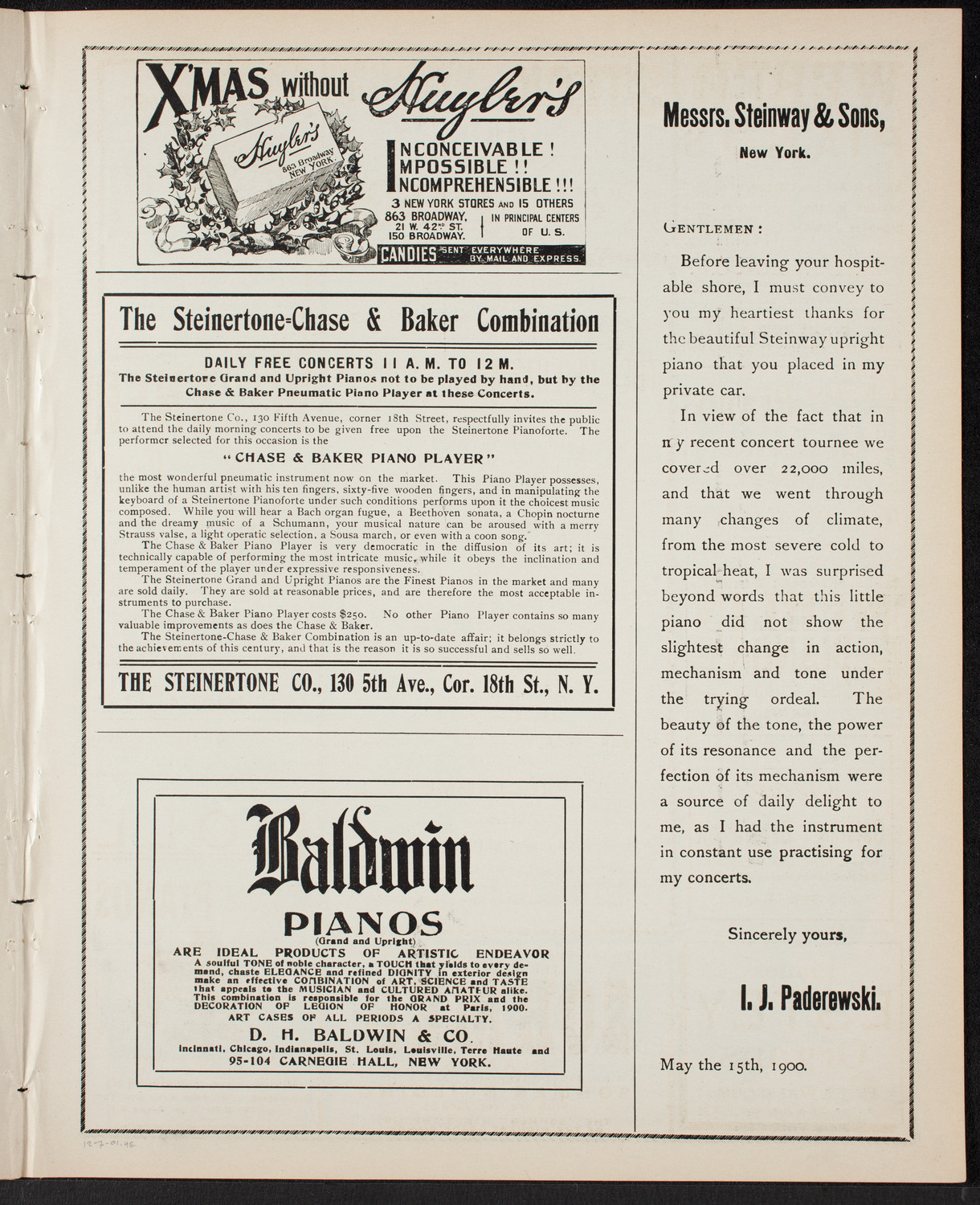 New York Philharmonic, December 7, 1901, program page 7