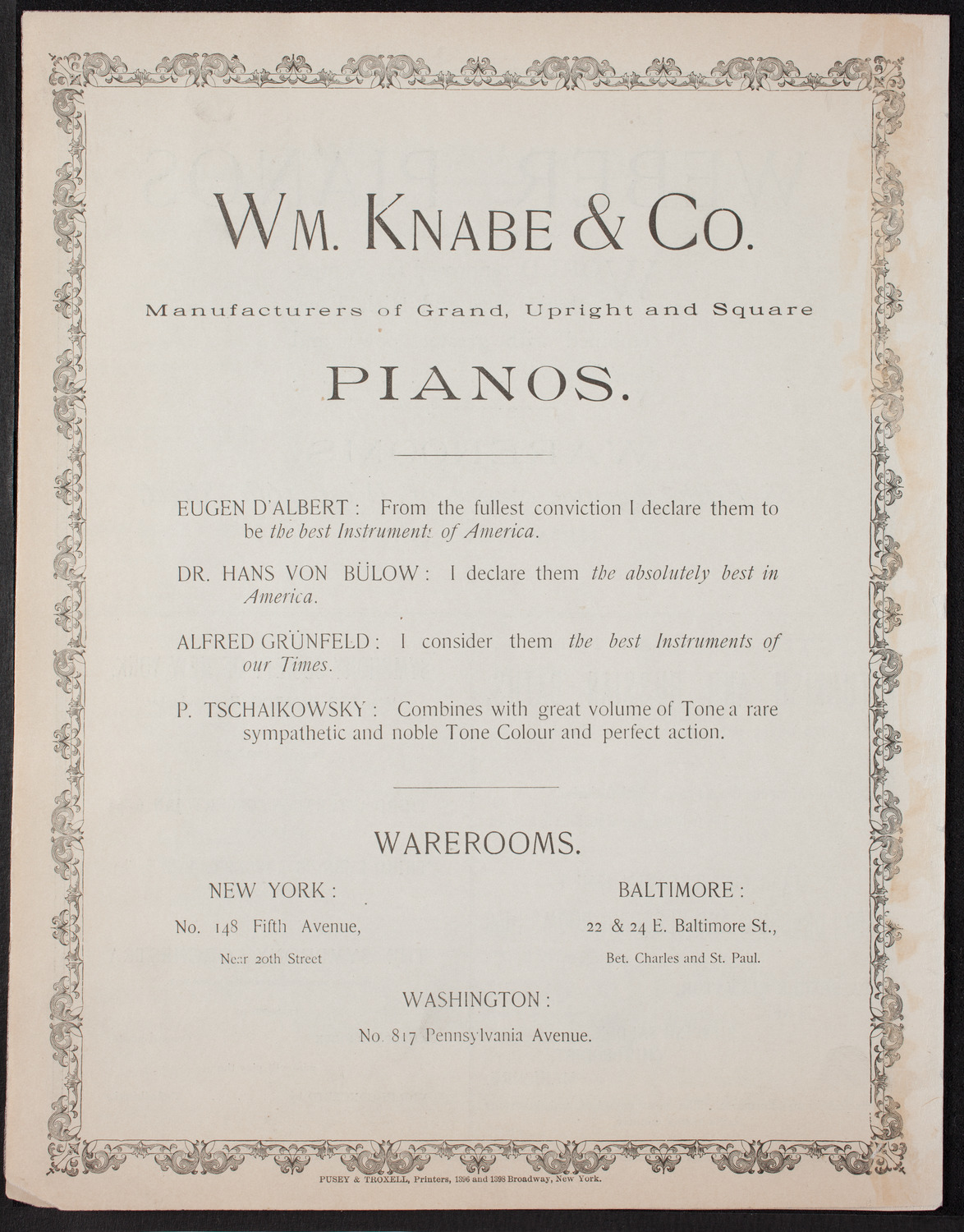 Damrosch Sunday Concert, December 4, 1892, program page 8