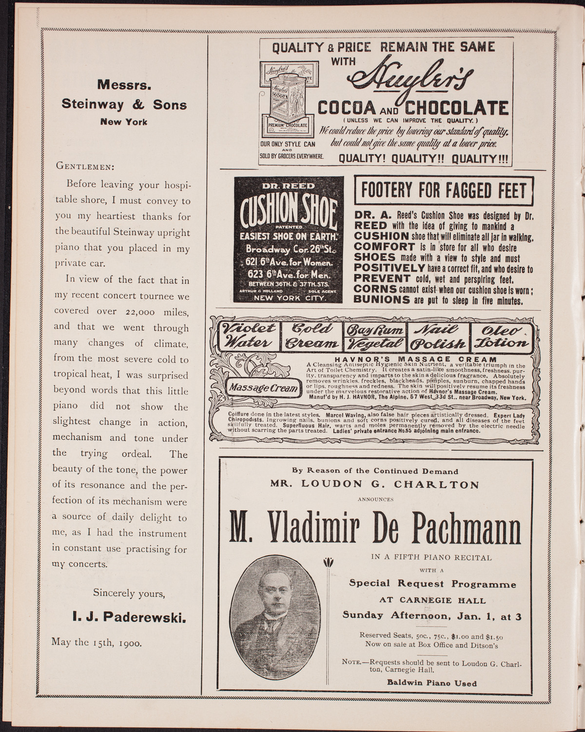 Sousa and His Band, December 25, 1904, program page 4