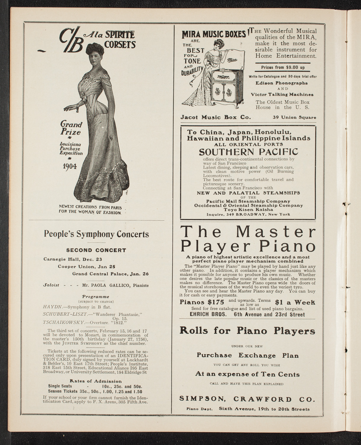 Jan Kubelik, Violin, with the New York Symphony Orchestra, November 30, 1905, program page 8