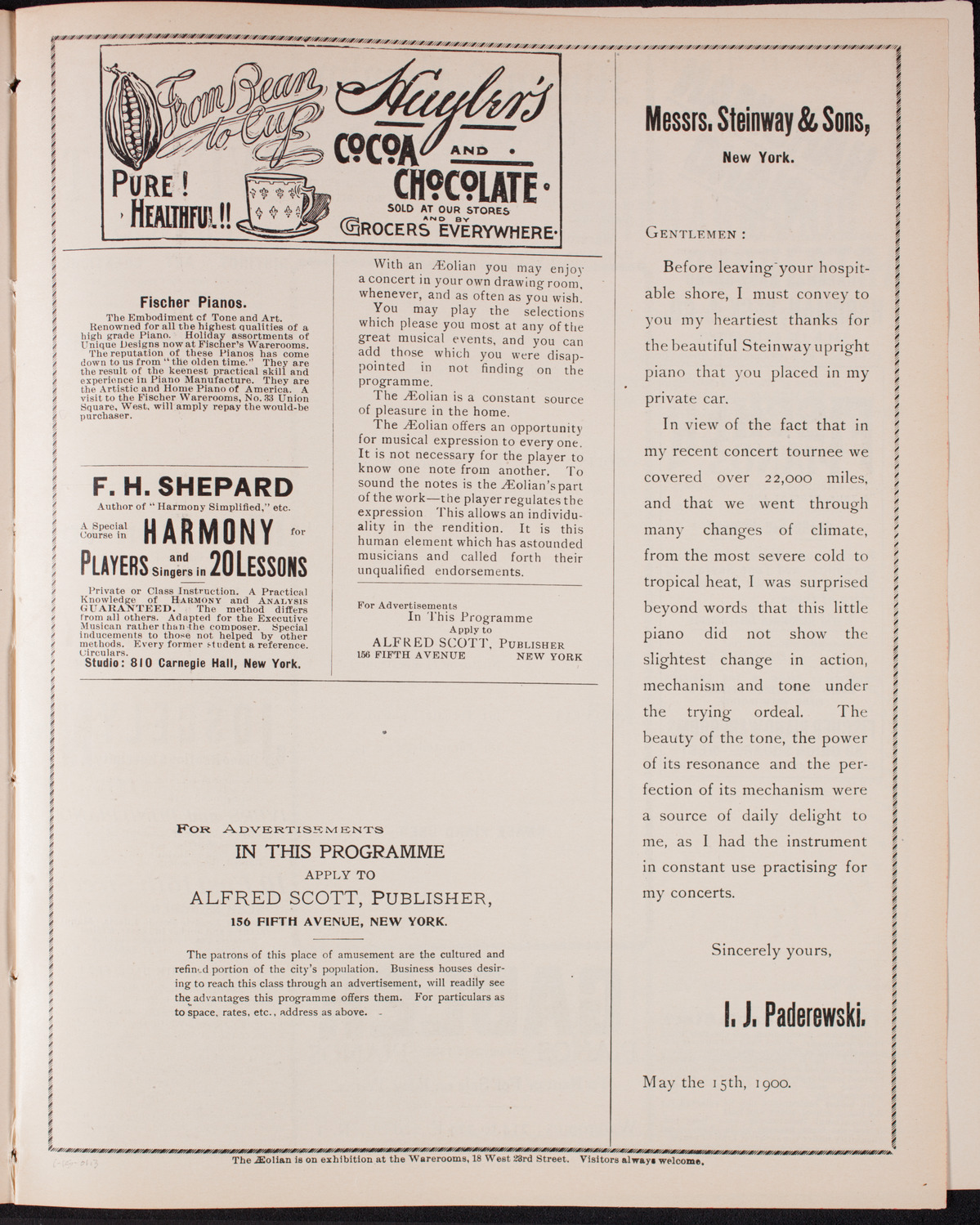 Enrico Toselli, Piano, January 15, 1901, program page 5