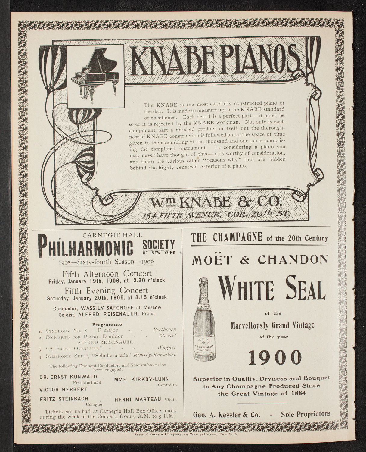 New York Philharmonic, January 13, 1906, program page 14