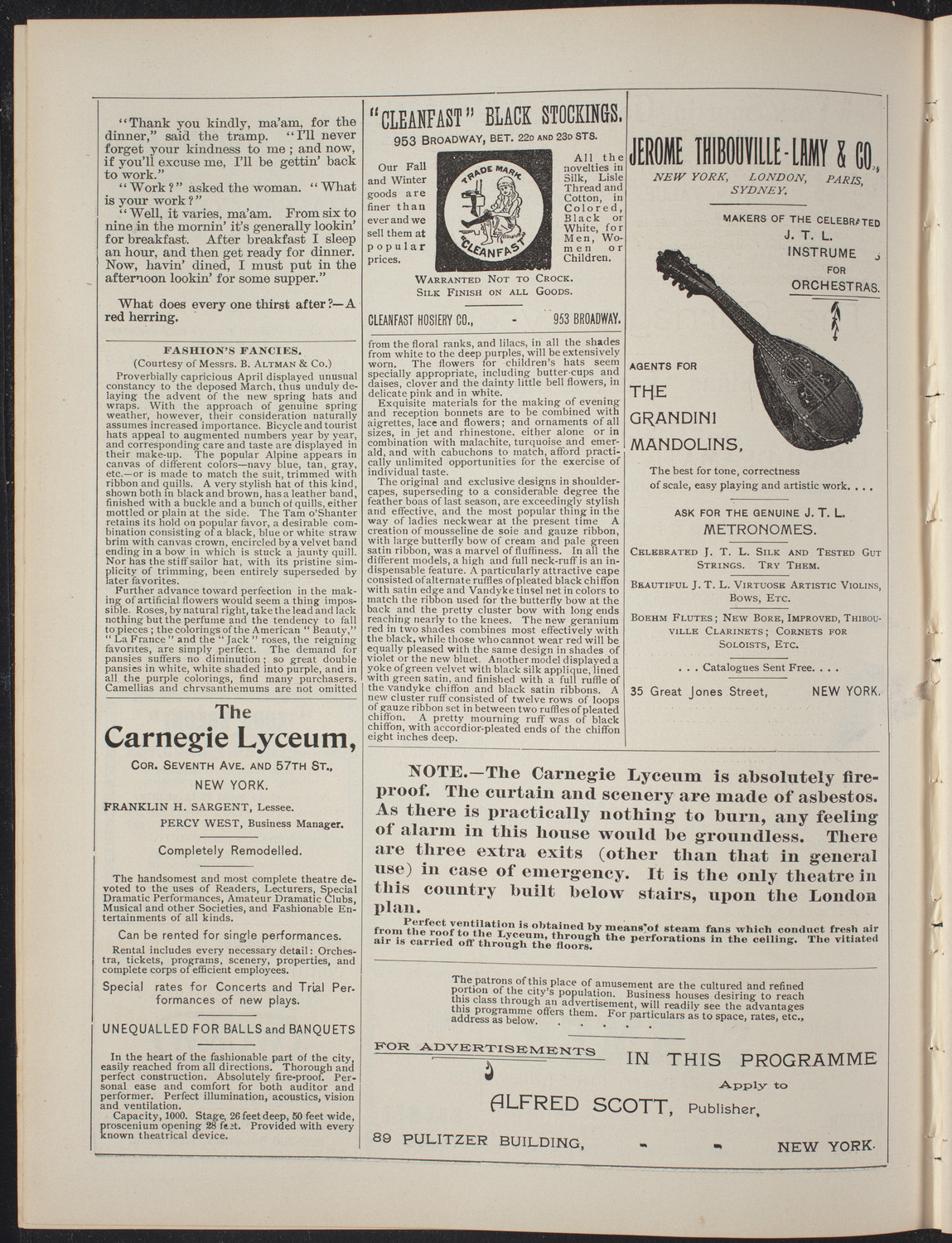 Club de Ninas "Las Dos Banderas": Benefit for the Wounded Cubans of the Campaign, May 22, 1897, program page 4