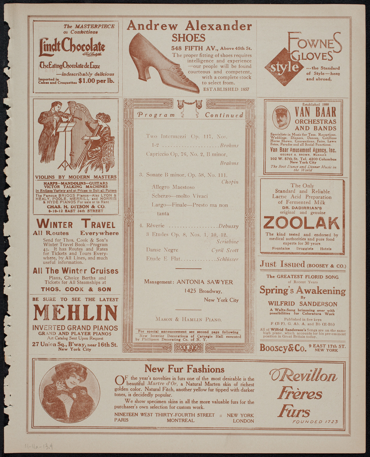 Eleanor Spencer, Piano, November 11, 1913, program page 7