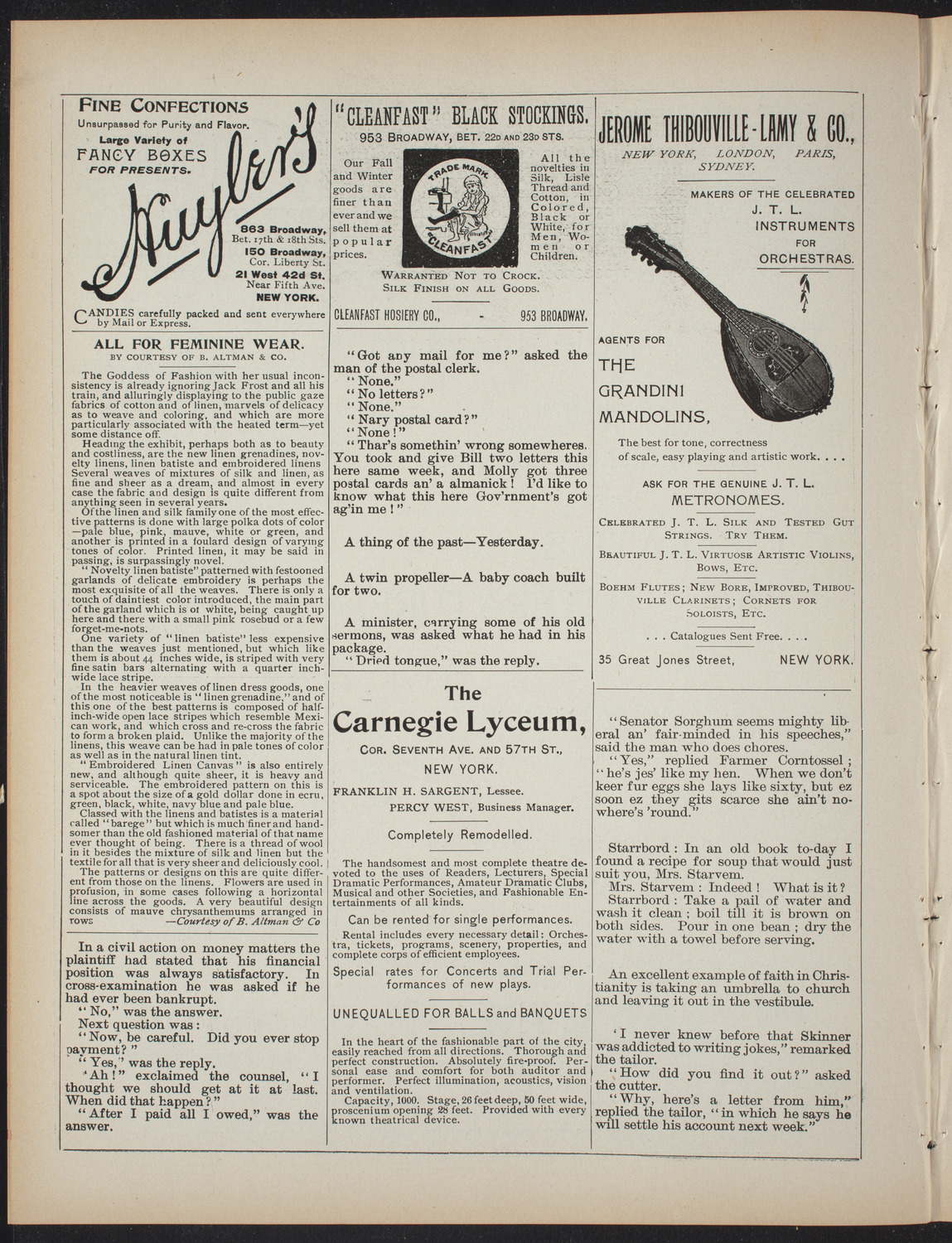 Saturday Morning Conferences on Comparative Literature, February 6, 1897, program page 4