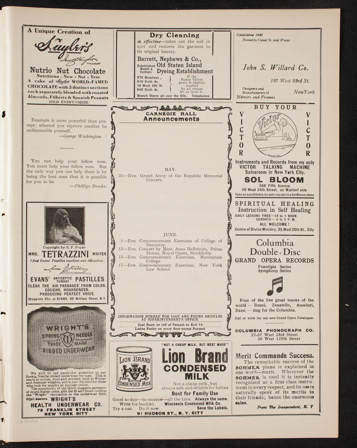 Graduation: Packard Commercial School, May 24, 1909, program page 3