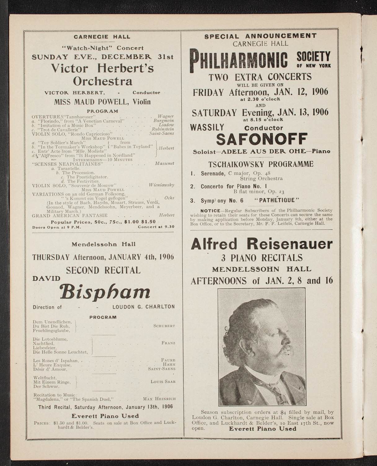 Russian Symphony Society of New York, December 30, 1905, program page 6