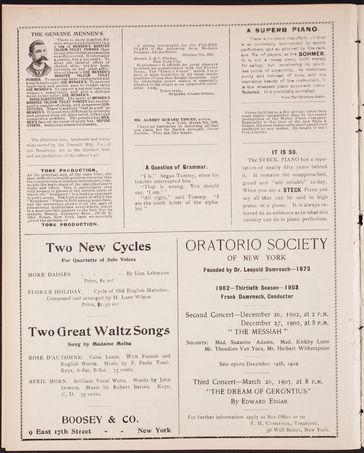 Creatore and His Italian Band, December 14, 1902, program page 10