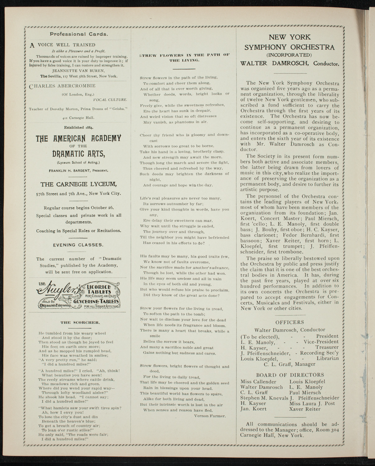 Teresa Carreño, Piano, January 21, 1897, program page 2