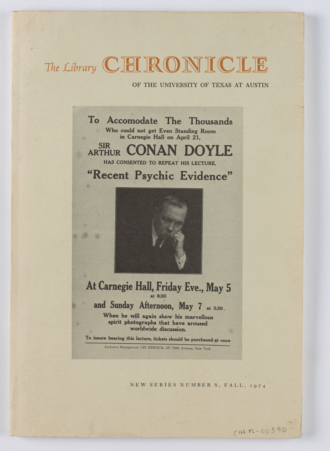 Sir Arthur Conan Doyle, May 1922