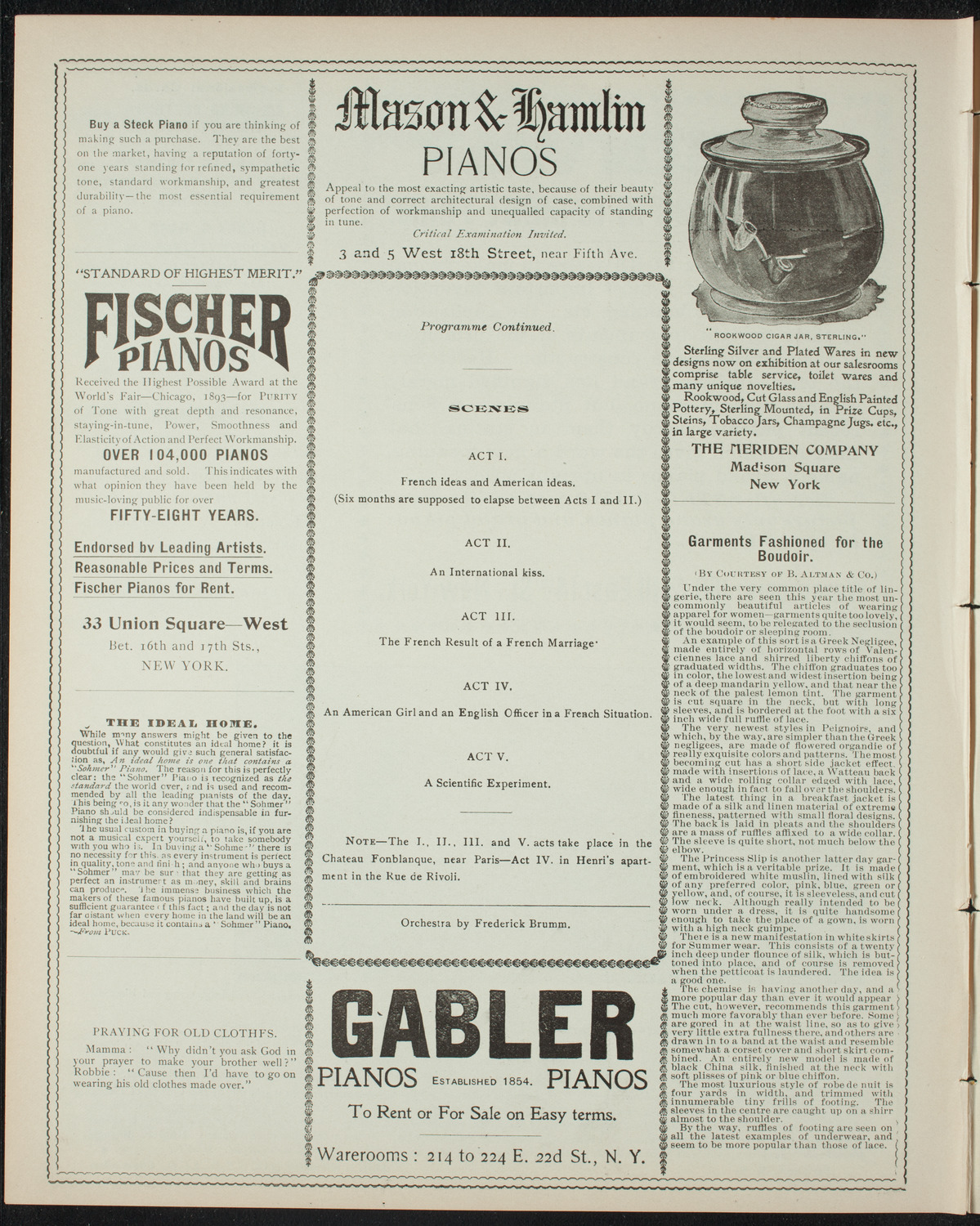 Amateur Comedy Club, April 15, 1898, program page 6