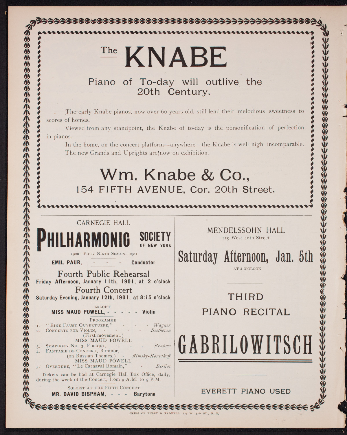 Meeting: YMCA - Mass Meeting for Men, December 30, 1900, program page 8