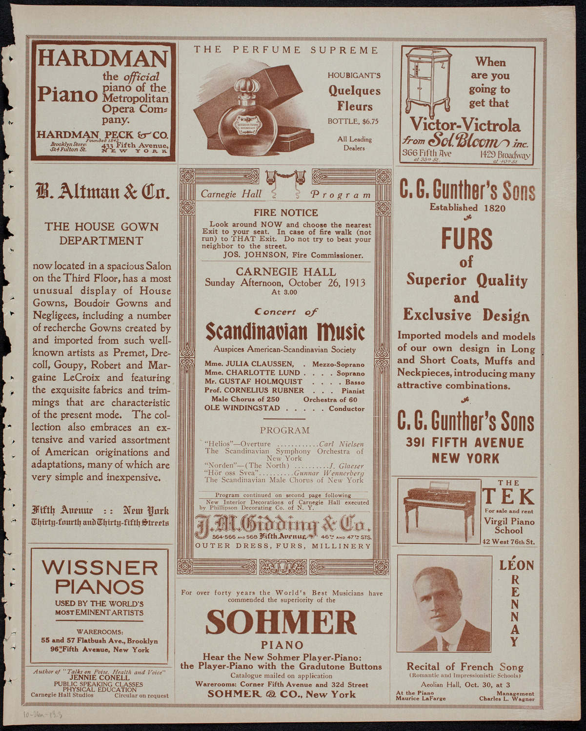 Concert of Scandinavian Music, October 26, 1913, program page 5