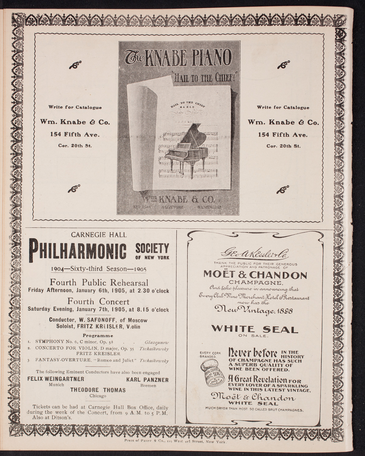 New York Philharmonic, December 17, 1904, program page 14