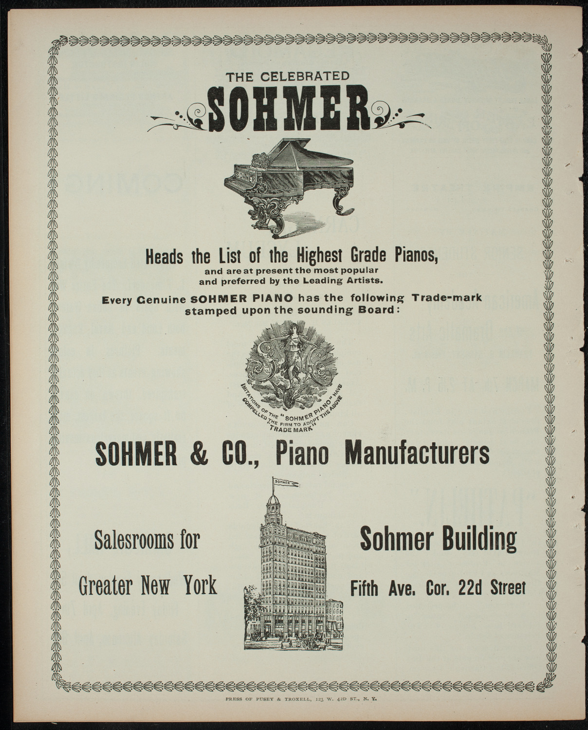 Rolf de Brandt-Rantzau, March 6, 1899, program page 8