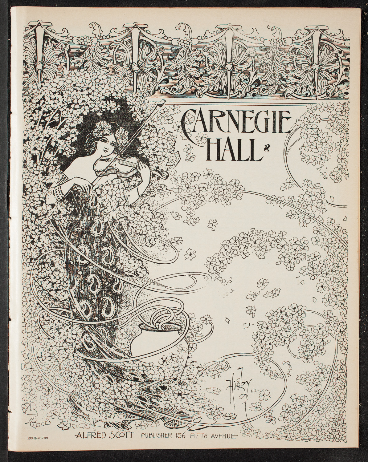 Volpe Symphony Society of New York, March 25, 1909, program page 1