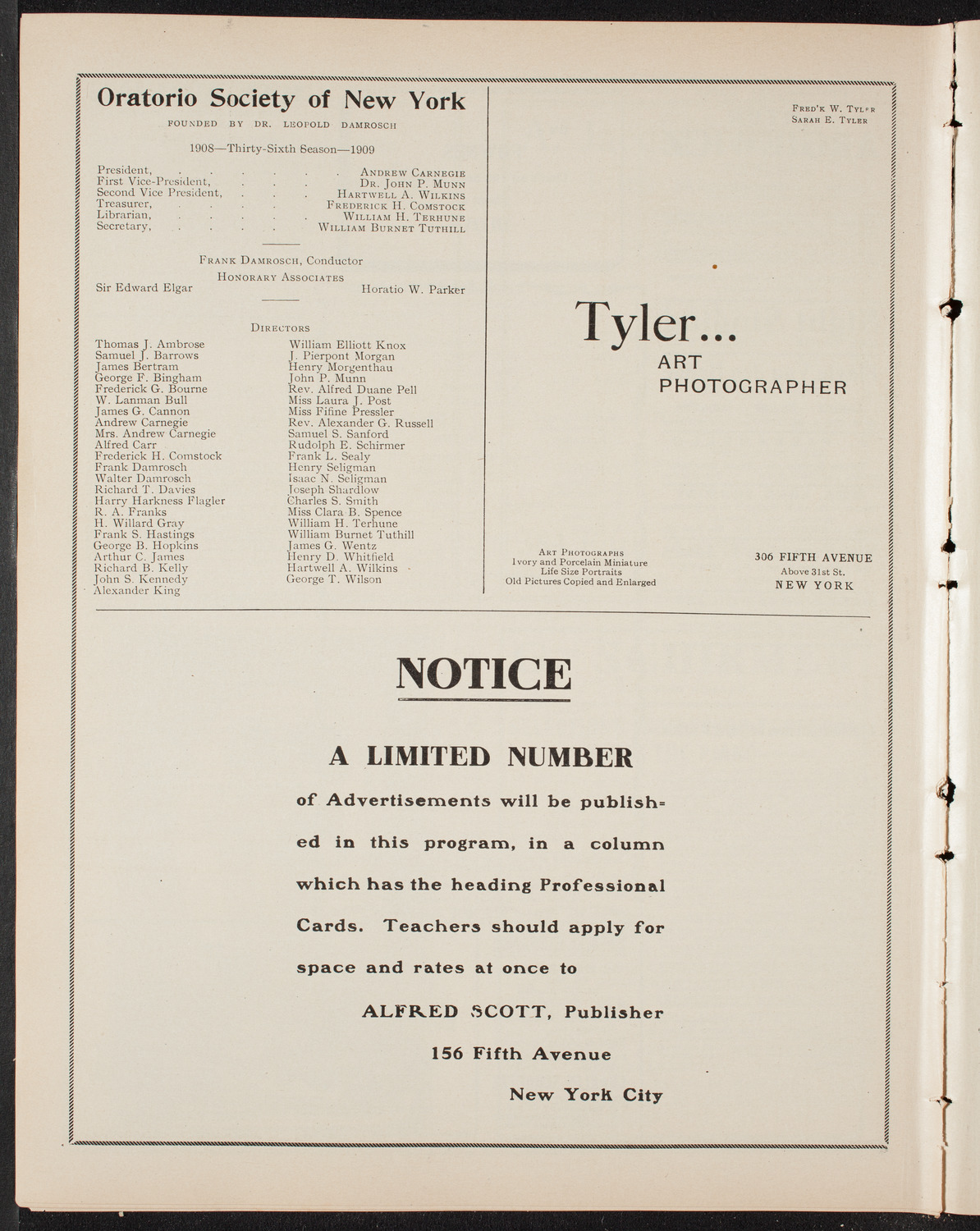 Amicitia Amateur Band, May 9, 1909, program page 10