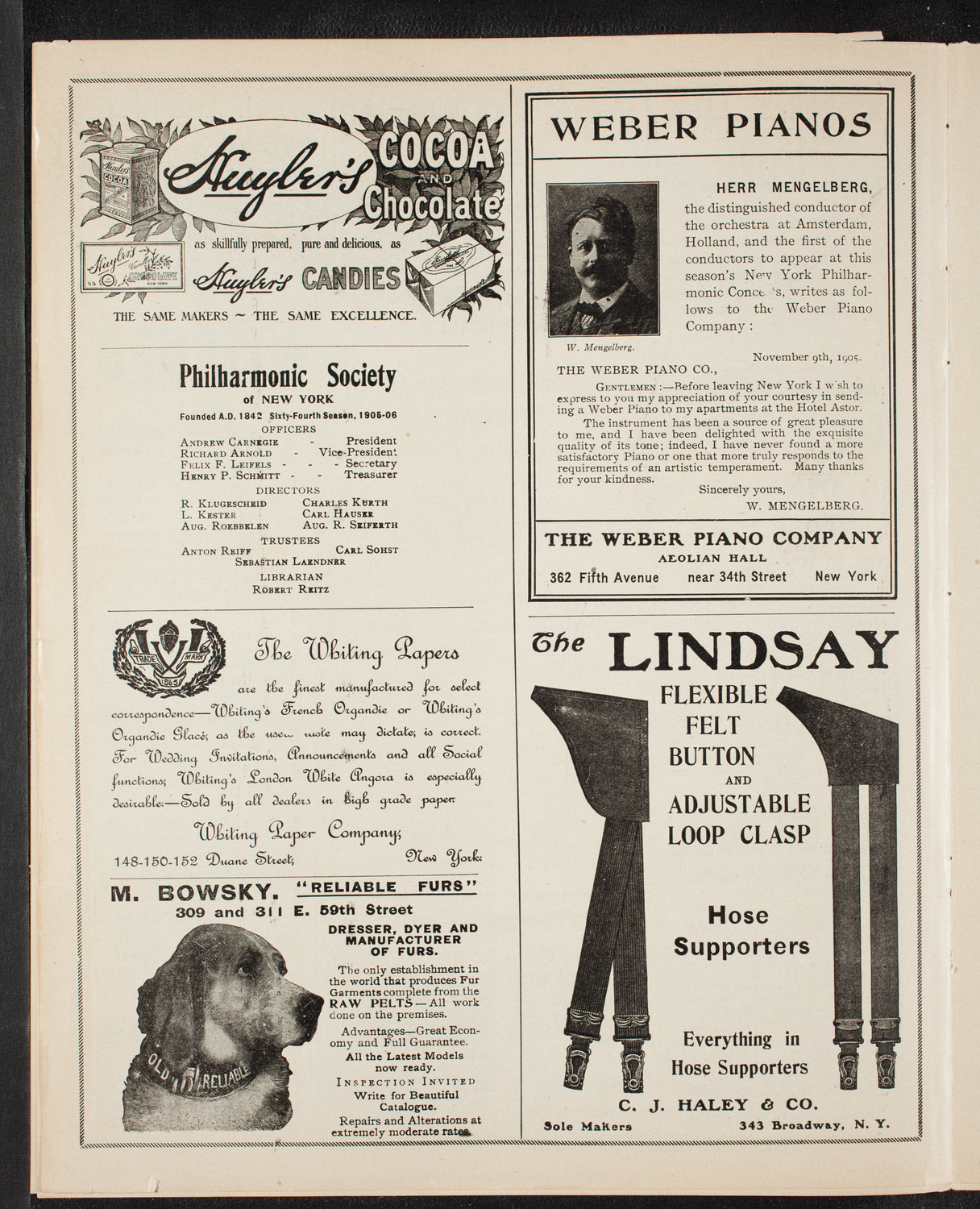 New York Symphony Orchestra, January 9, 1906, program page 6